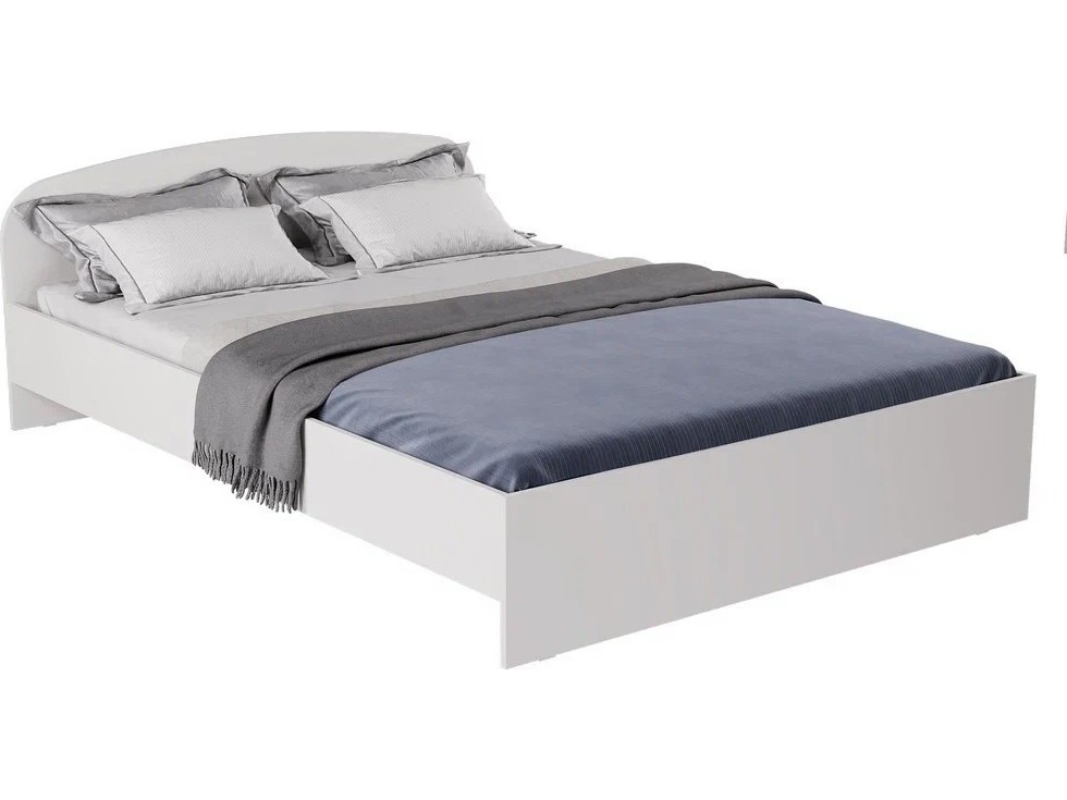 Кровать Хлоя КР-004 140 (Белый) Белый, ЛДСП лайт кровать кр 005 прямоугольный щиток 164 мм белый белый лдсп
