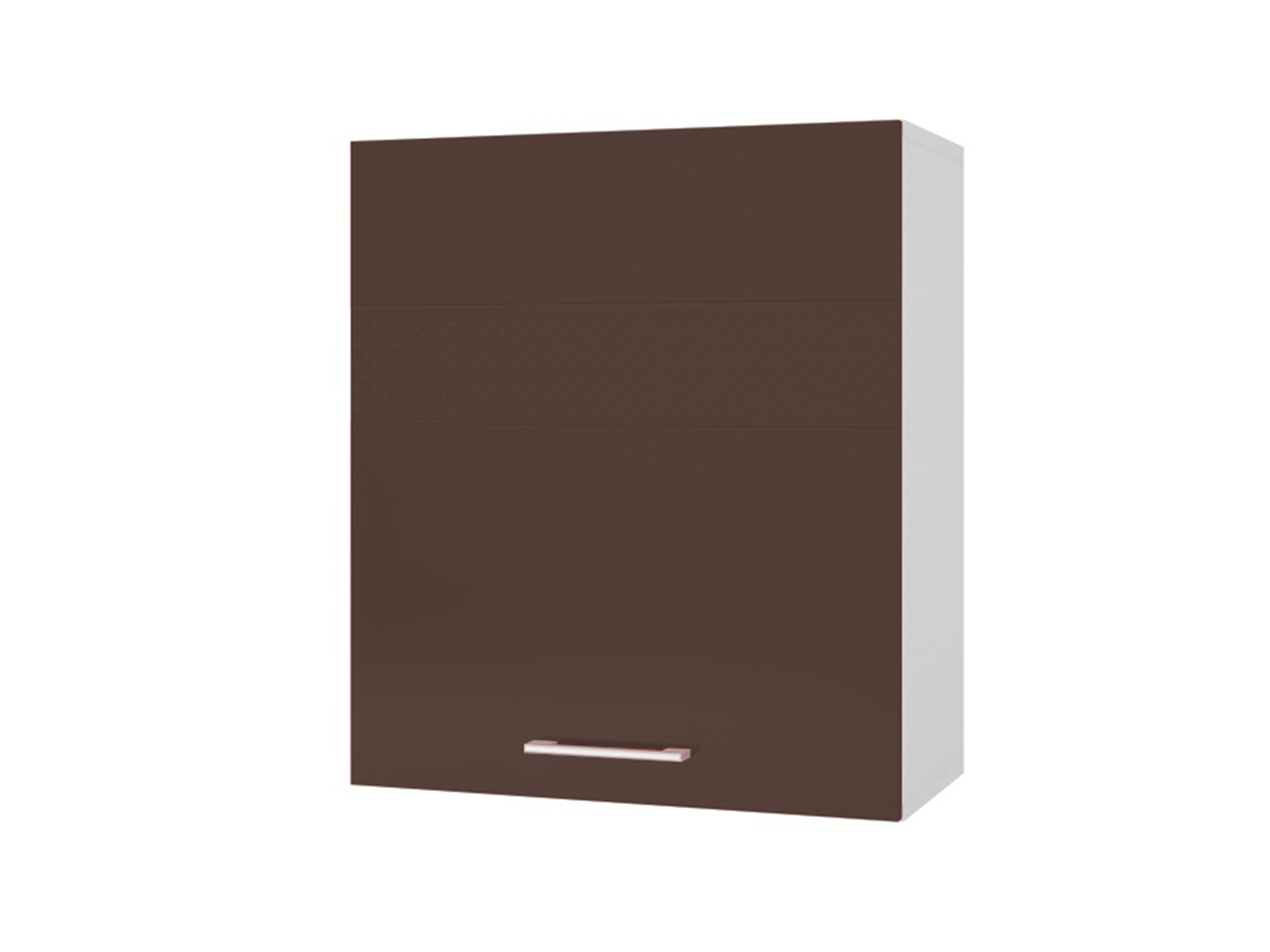 Шкаф навесной 60 Люкс Шоколад глянец, , Коричневый темный, Белый, МДФ, ПВХ, ЛДСП
