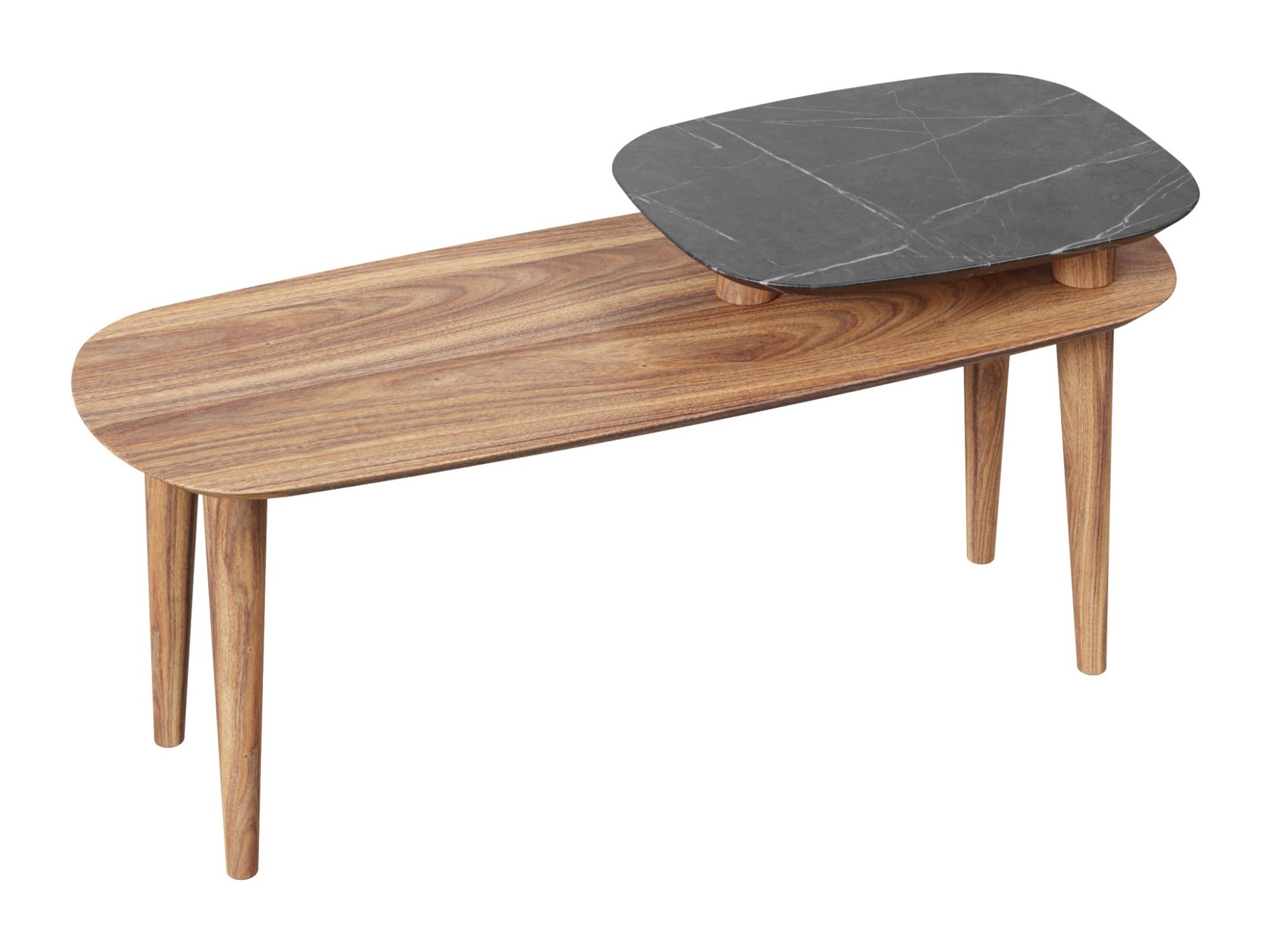 Стол журнальный Тип 4 высокий (Орех фактурный/Мрамор чёрный) стол журнальный мебелик мельбурн орех
