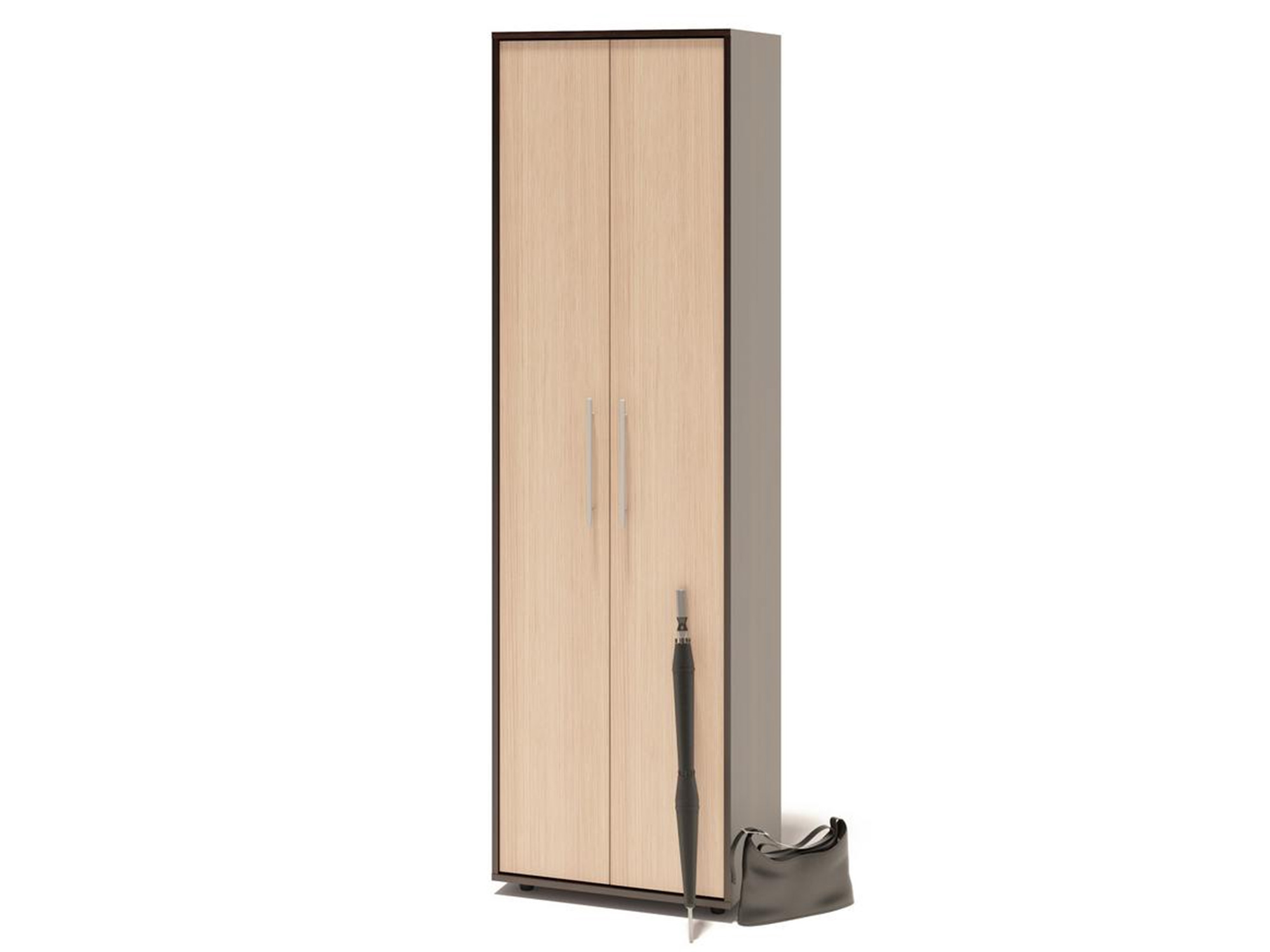 Шкаф для одежды с выдвижной штангой ШО-1 Дуб беленый, Бежевый, Коричневый темный, ЛДСП