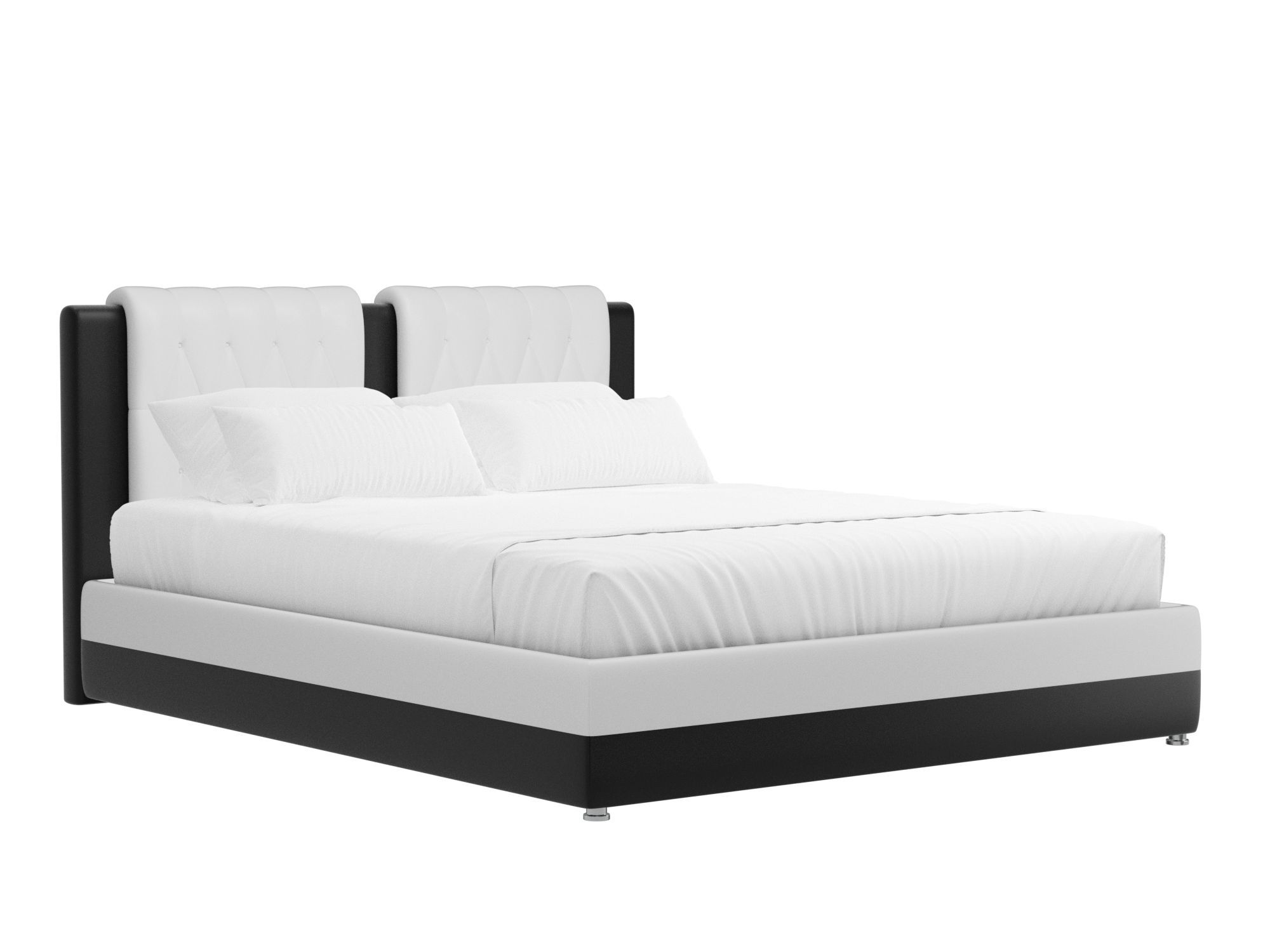 Кровать Камилла (160x200) Белый, Черный, ЛДСП