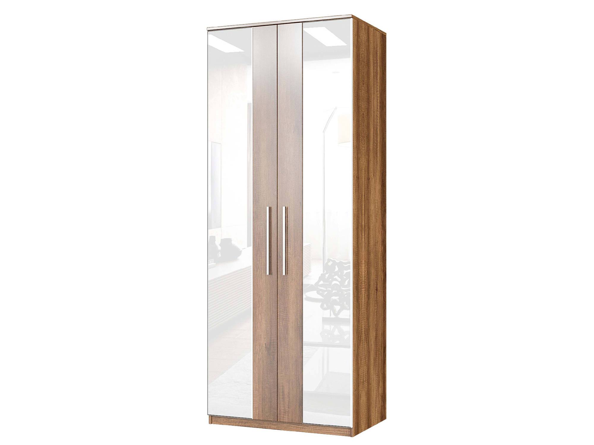 Шкаф 2-х дверный Джолин с зеркалом Дуб Каньон, Коричневый, ЛДСП, Зеркало зеркало джолин коричневый зеркало лдсп