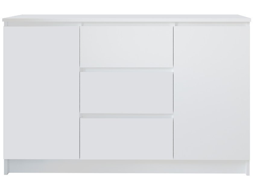МС Мори Комод МК 1200.3 (МП) Белый Белый, ЛДСП широкий шкаф комод мори мш1200 1