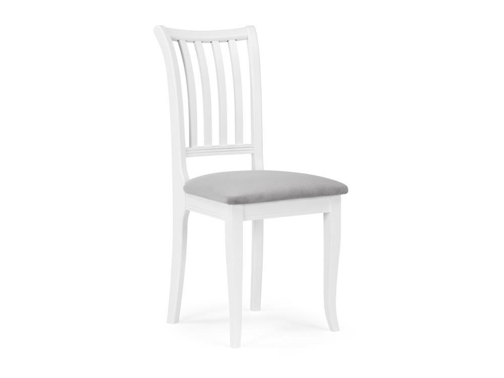 Фрезино серый велюр / белый Стул деревянный Белый, Массив бука лидиос серый велюр белый стул деревянный белый массив бука