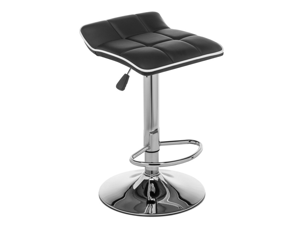 Fera Барный стул Черный кожзам, Хромированный металл fera white барный стул серый металл
