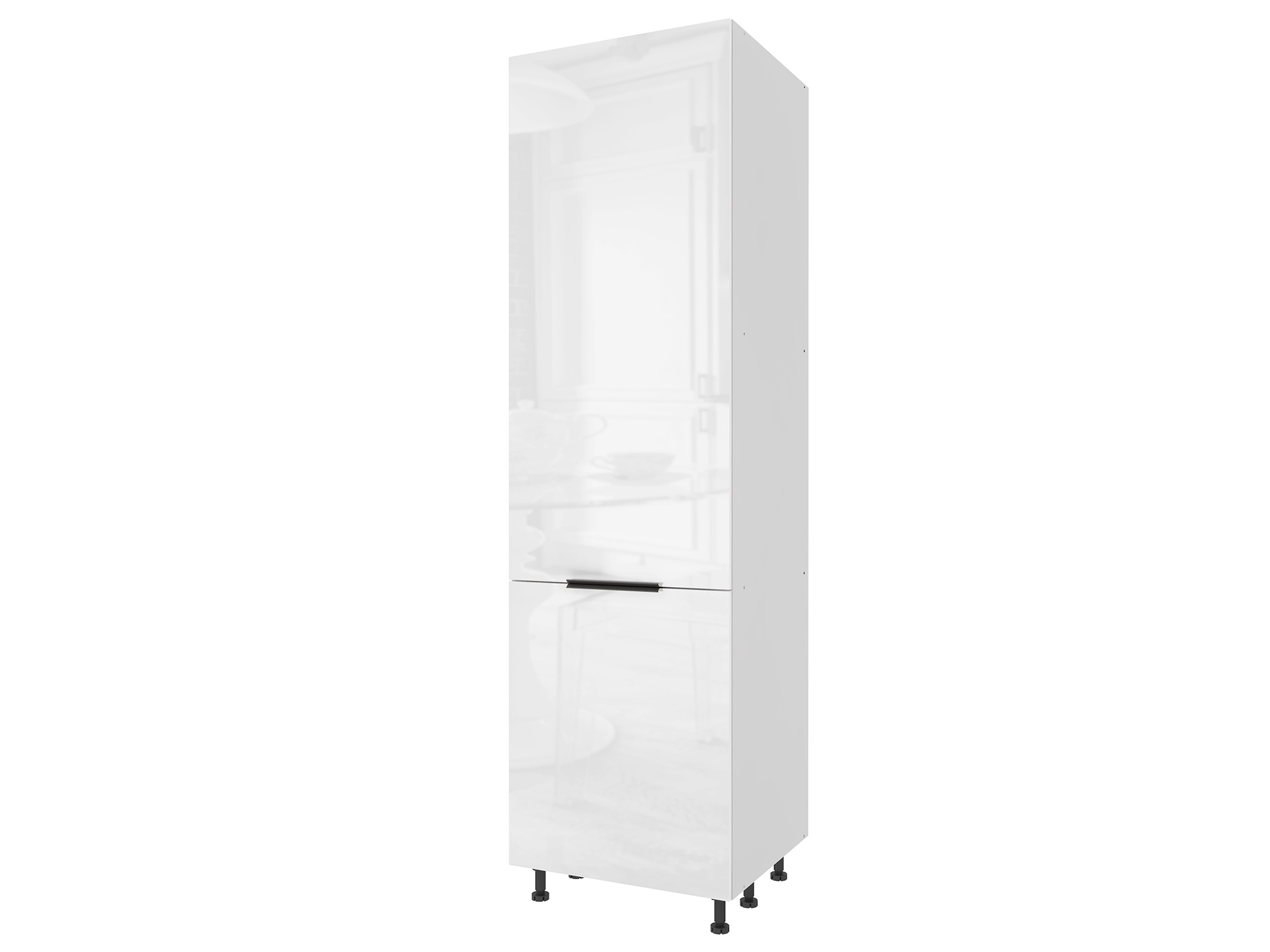 Колонна под холодильник 60 х 215 см Калипсо Белый, ЛДСП цена и фото
