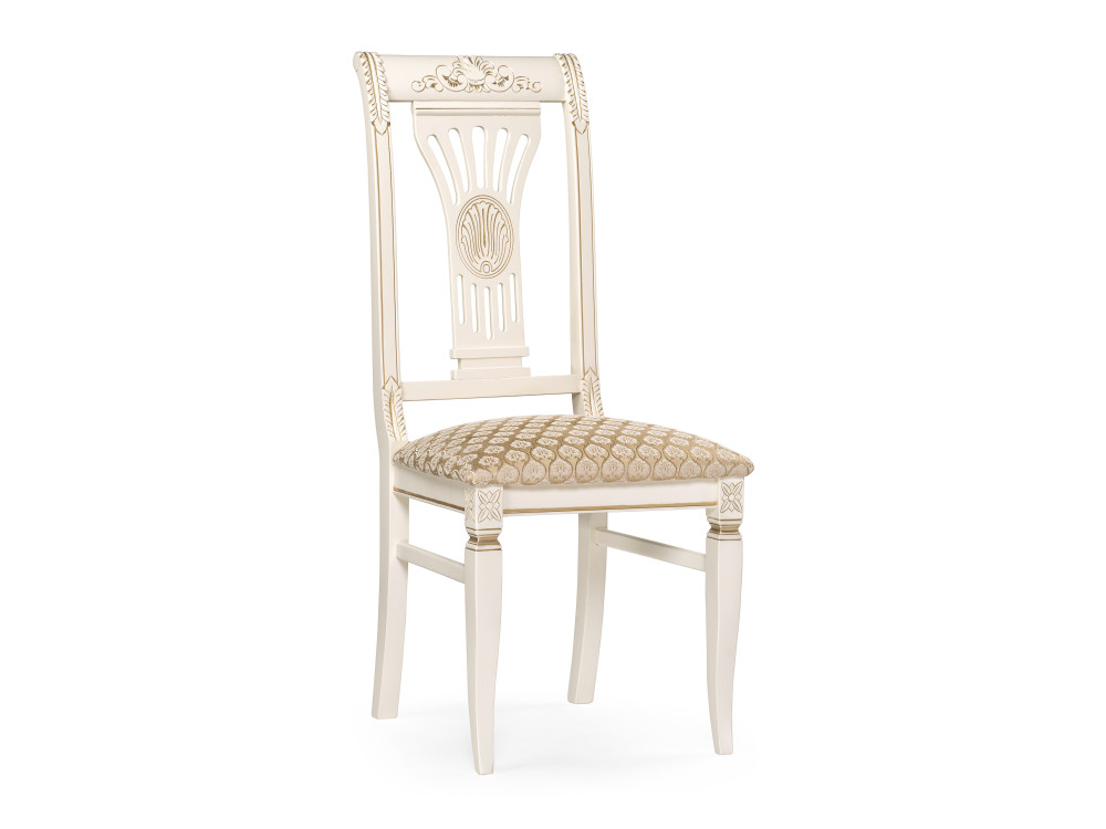 стул деревянный рембрандт молочный с золотой патиной 406093wo Roy W/З молочный с патиной Стул деревянный Бежевый, Массив бука