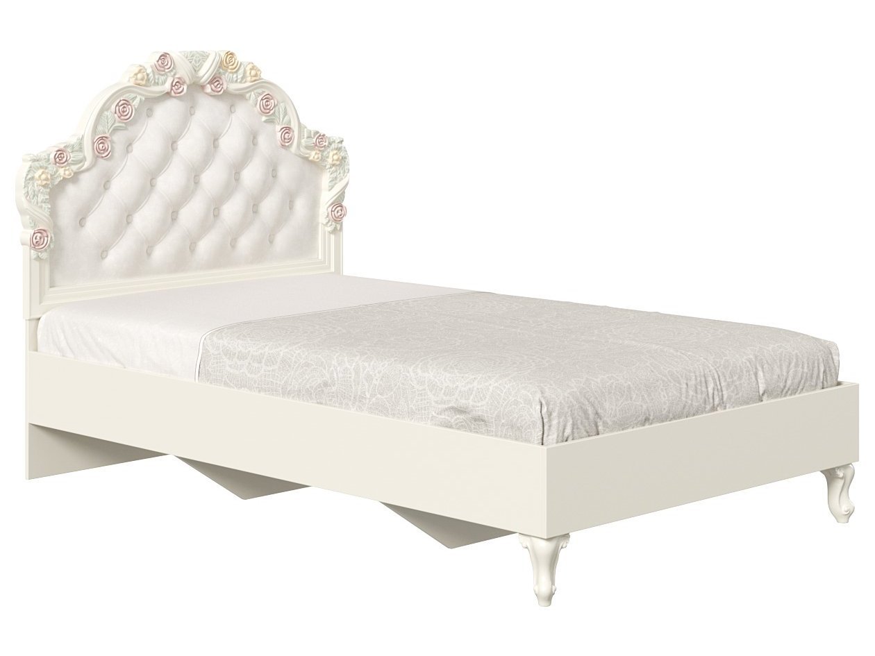Луиза Кровать полутороспальная 1200 (Алебастр/Шампань) полутороспальная белая кровать виктория 1200 с полутороспальная белая кровать виктория 1200 с
