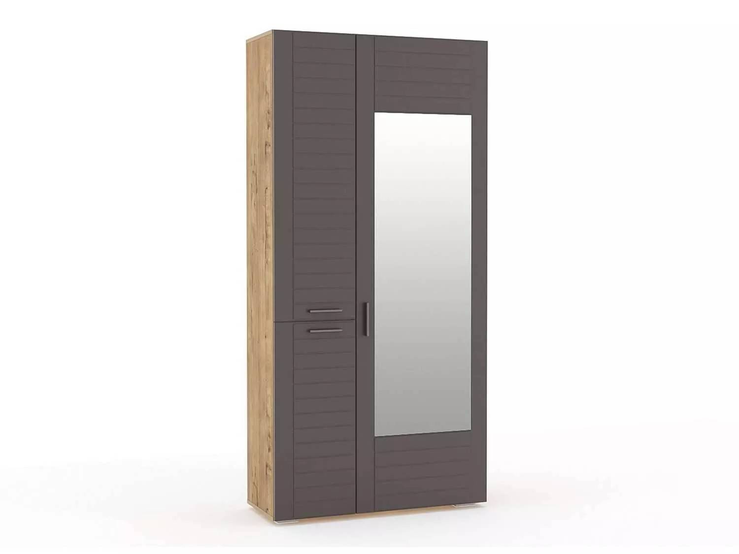 НМ 013.36 Шкаф для одежды с зеркалом Livorno /дуб бунратти / софт графит Софт графит, МДФ, ЛДСП