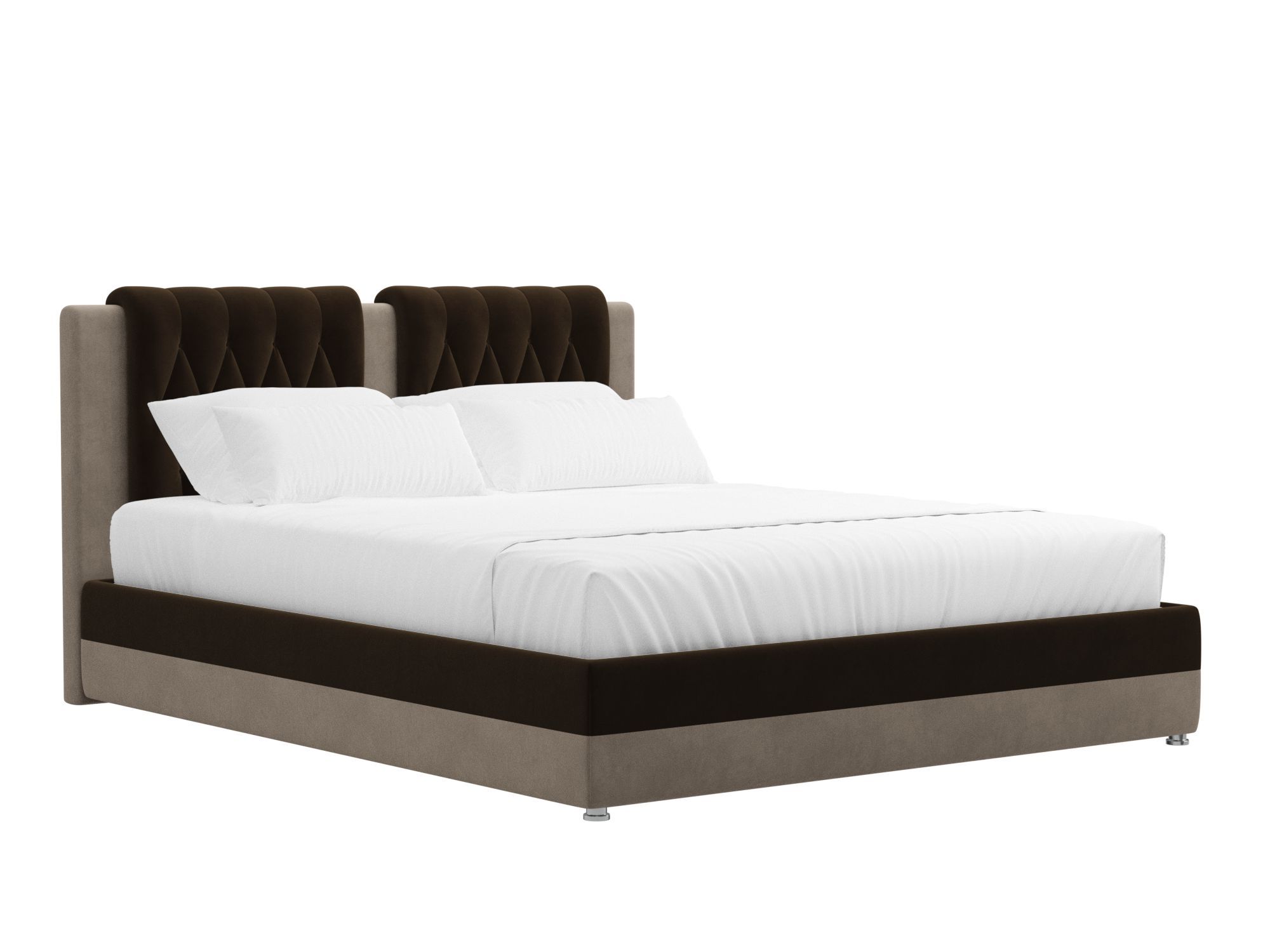 кровать джордан 160х200 слива венге бежевый коричневый темный лдсп Кровать Камилла (160x200) Коричневый, Бежевый, ЛДСП