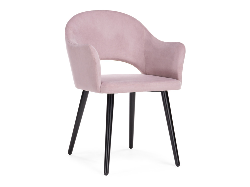 Апри микровелюр розовый / черный глянец Стул Розовый, Окрашенный металл dodo пудрово розовый стул черный окрашенный металл