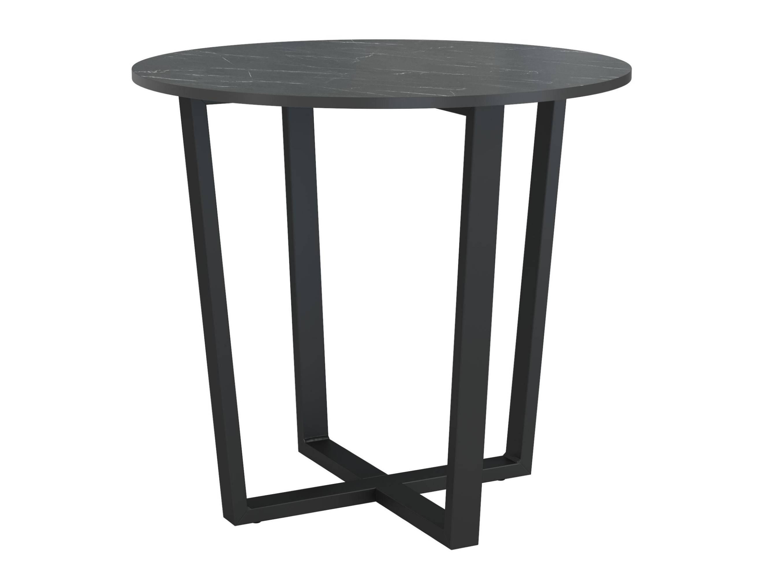 Стол 42.46 Бланко (обеденный) (мрамор черный / металл: черный) Черный, Металл