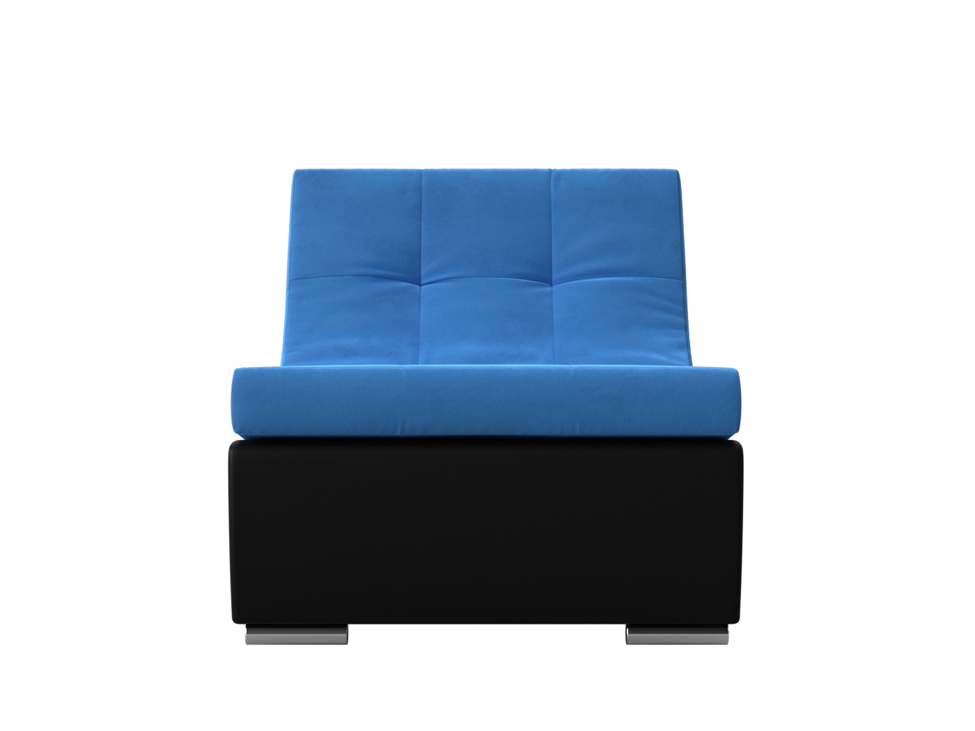 Модуль Кресло для модульного дивана Монреаль MebelVia Голубой, Черный, Велюр, Экокожа, ЛДСП кресло артмебель монреаль кресло велюр черный экокожа черный