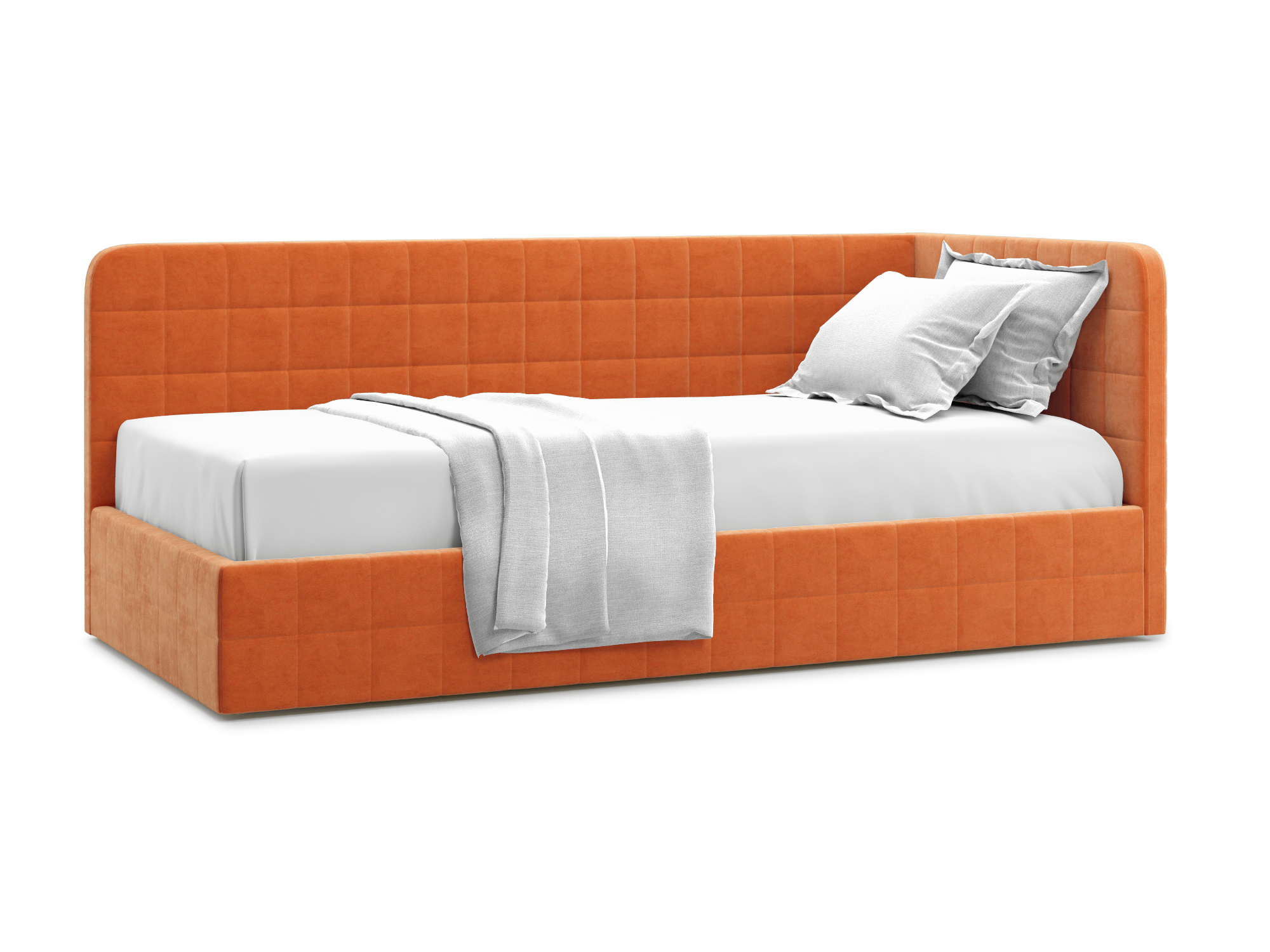 Кровать Tichina 90 Velutto 27 Оранжевый, Массив, ДСП фотографии