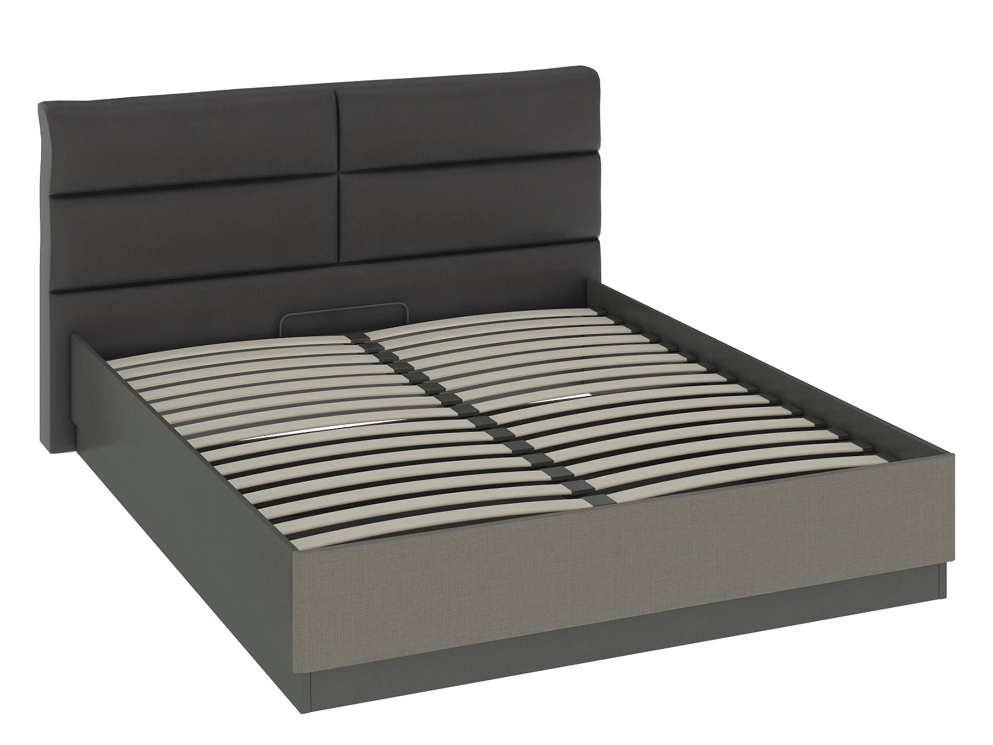 Кровать с мягкой спинкой и ПМ Наоми (160х200) Какао, ЛДСП, Кромка ABS