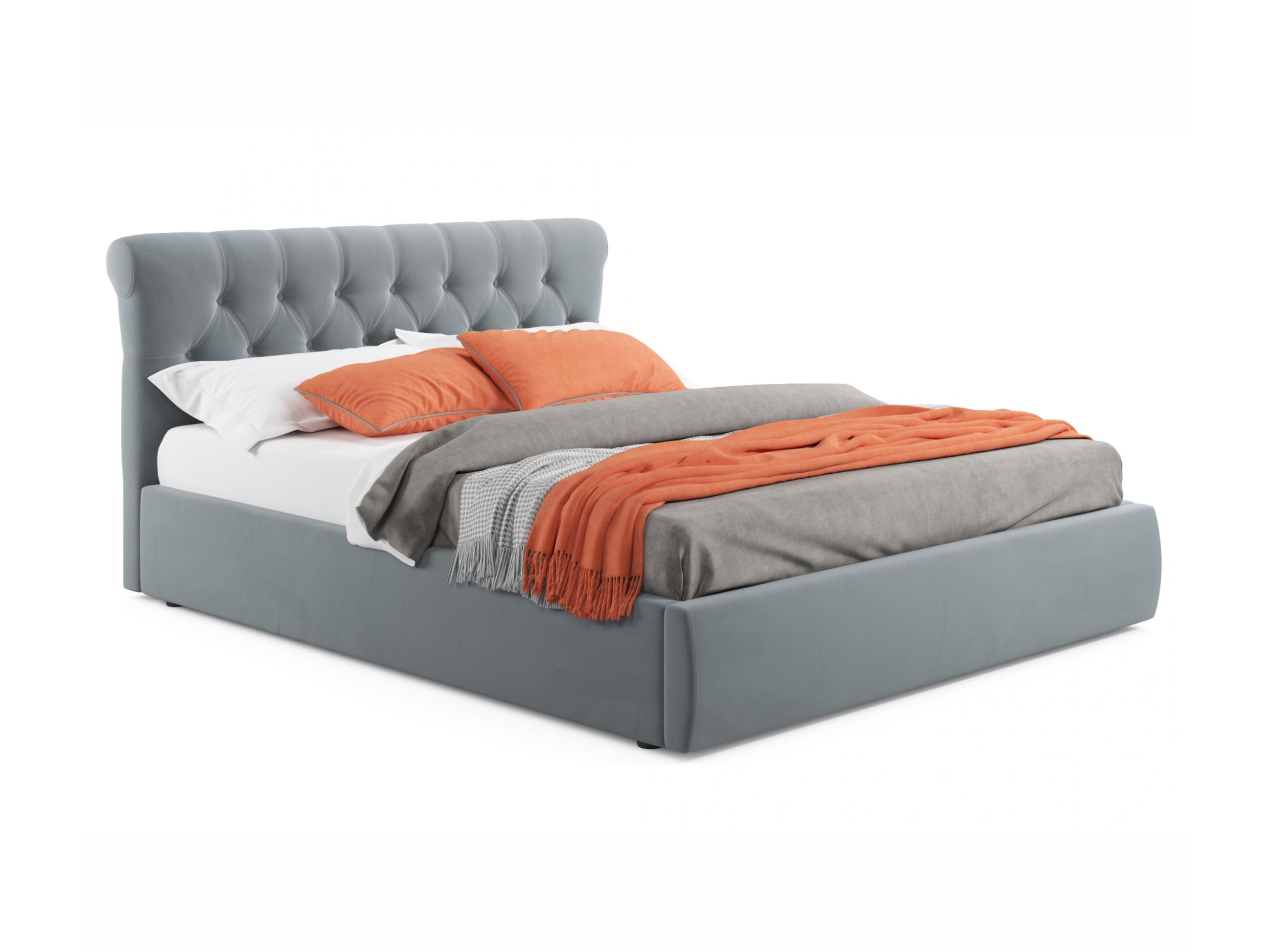 Мягкая кровать Ameli 1400 серая с подъемным механизмом с матрасом АСТРА серый, Серый, Велюр, ДСП