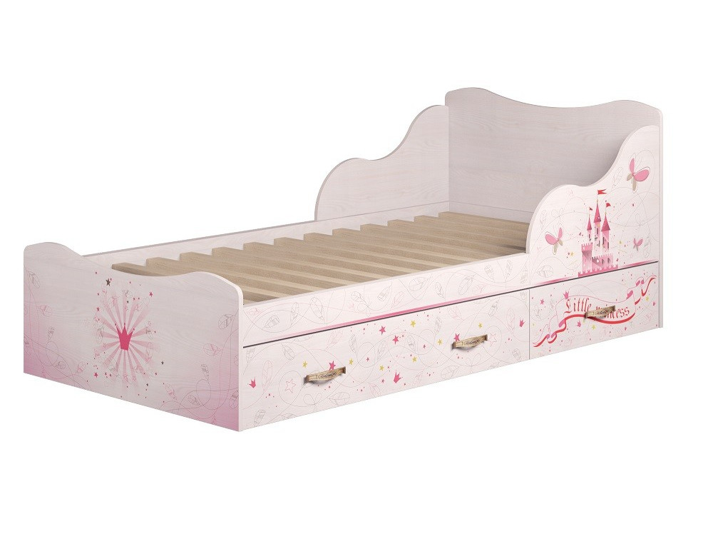 Кровать с ящиками Принцесса 5 90х190 Бежевый, ЛДСП кровать принцесса 160х200 принцесса
