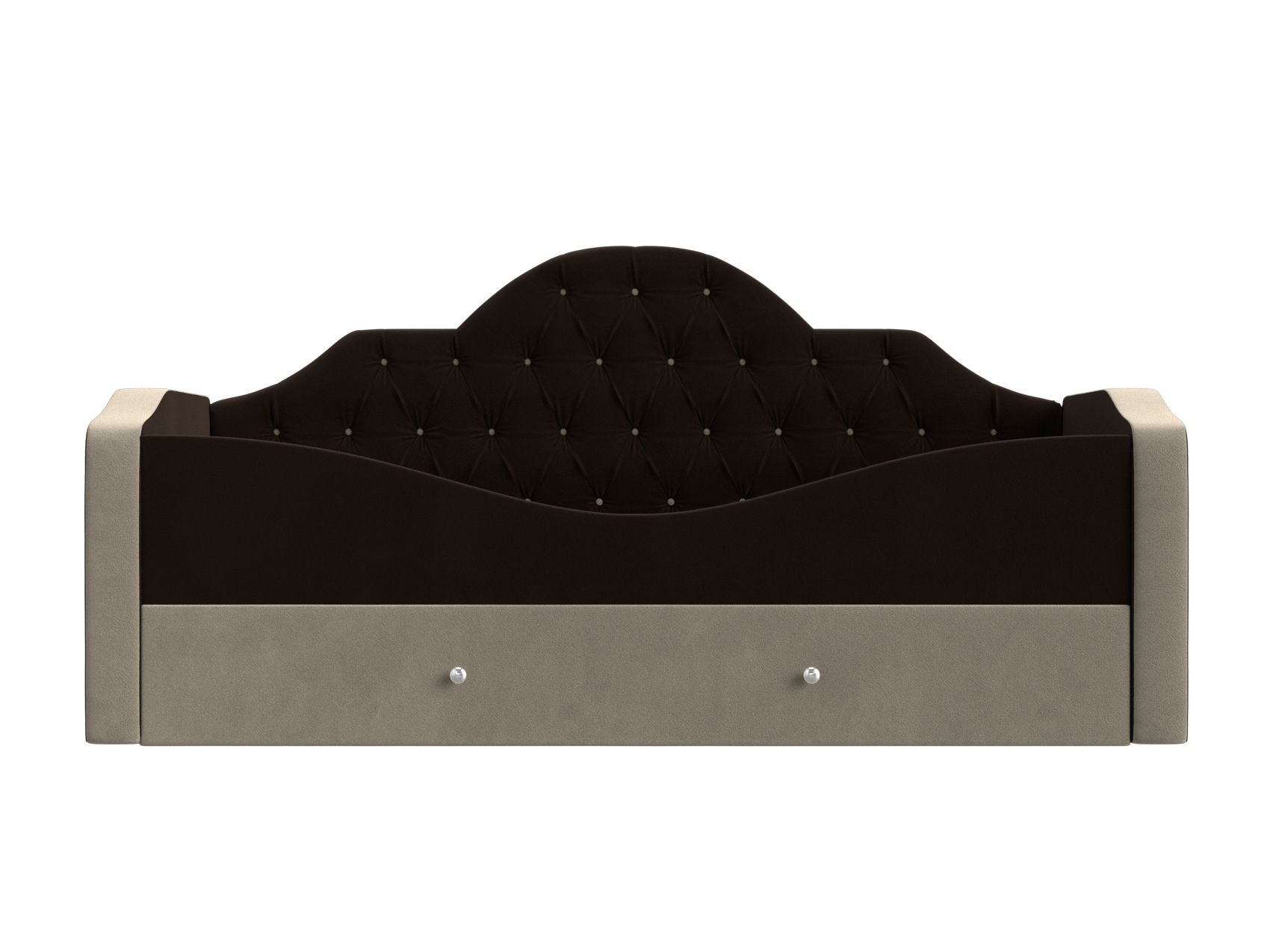 кровать мебелико далия микровельвет коричневый Детская кровать Скаут Коричневый, Бежевый, ЛДСП