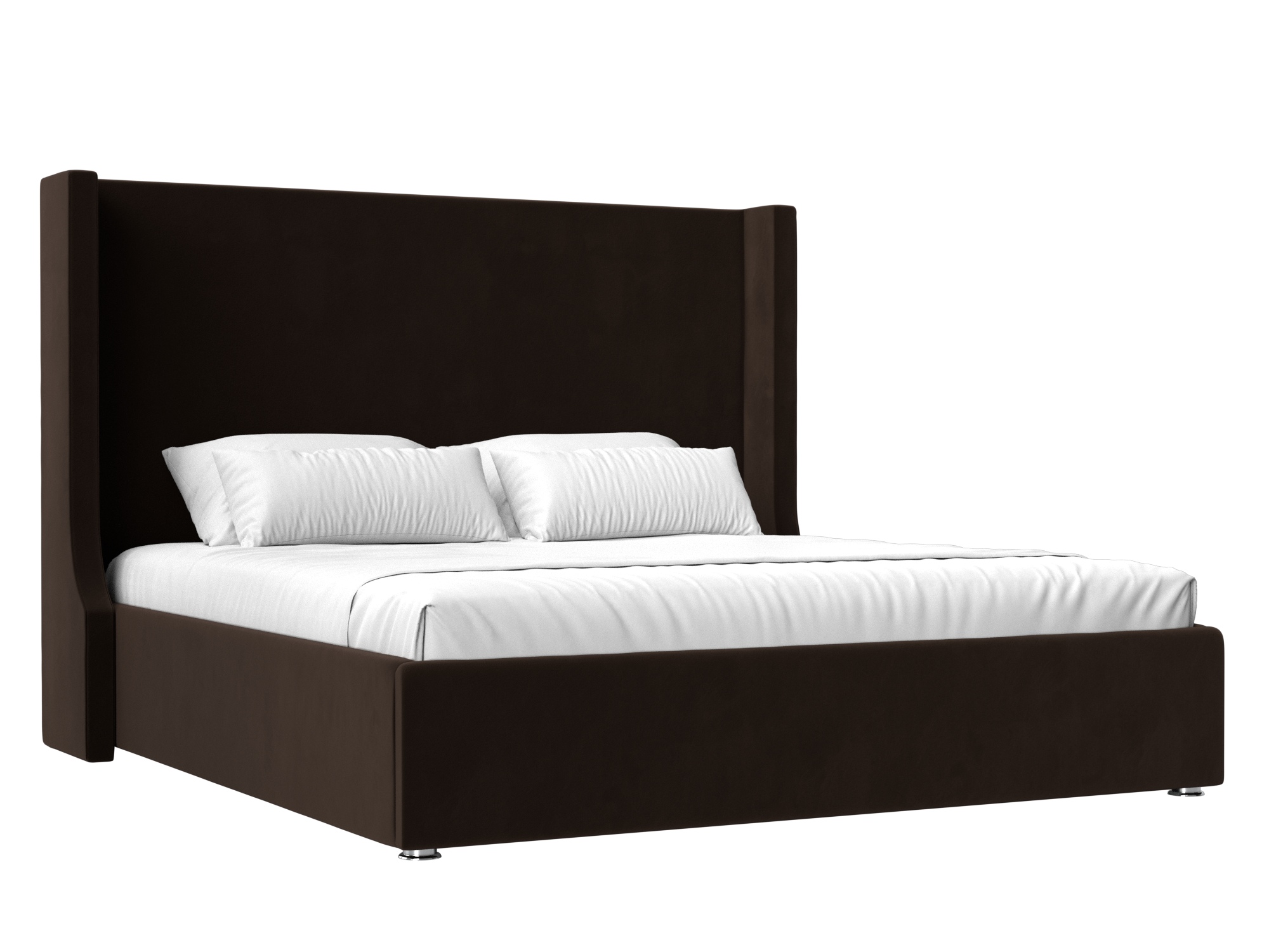 кровать мебелико ларго эко кожа коричневый Кровать Ларго (160x200) Коричневый, ЛДСП