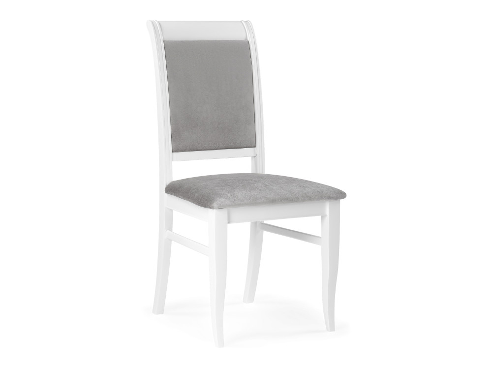 Авелин серый велюр / белый Стул деревянный Белый, Массив бука стул kenner 157 kv белый серый велюр серый
