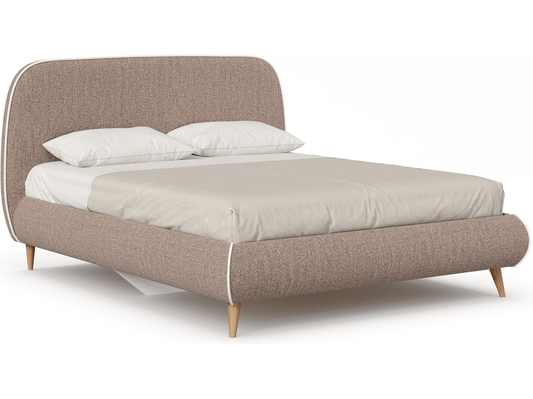 бетти кровать двуспальная 1600 мягкая с кроватным основанием серый ткань capri 24 Холли Кровать 1600 с кроватным основанием (Темно-коричневый/Молочный)