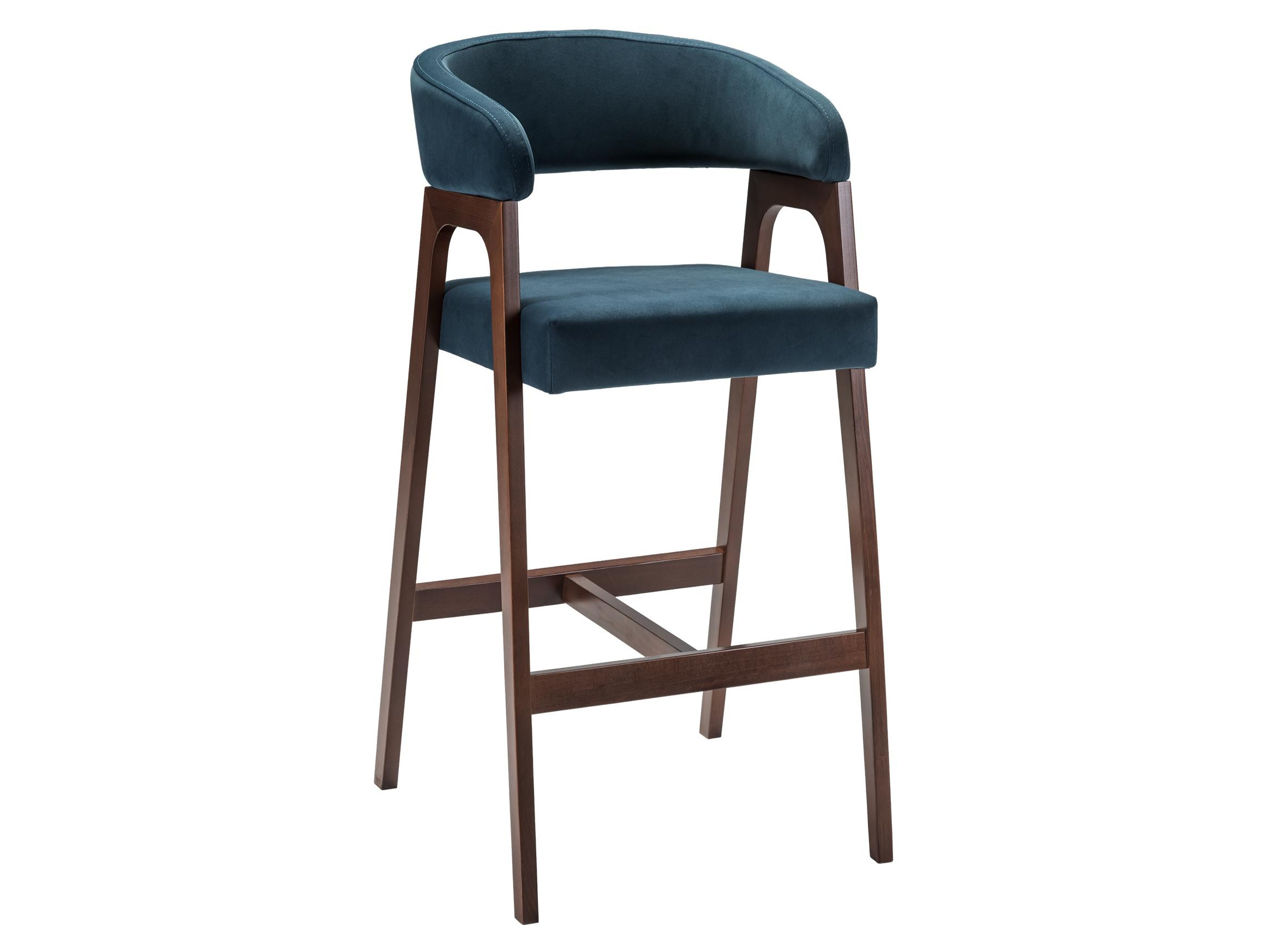 модное барное кресло подъемное барное кресло многофункциональное кресло с мягкой поверхностью барный стул кресло для передней панели к Кресло барное Baxter Blue/Темный орех Темный орех, Дерево
