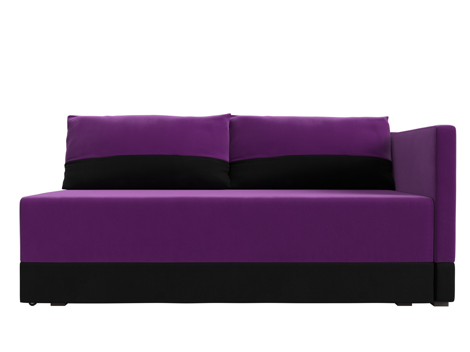 Кушетка Никас Правый MebelVia Фиолетовый, Черный, Микровельвет, ЛДСП кушетка мебелико принц микровельвет фиолетовый правый