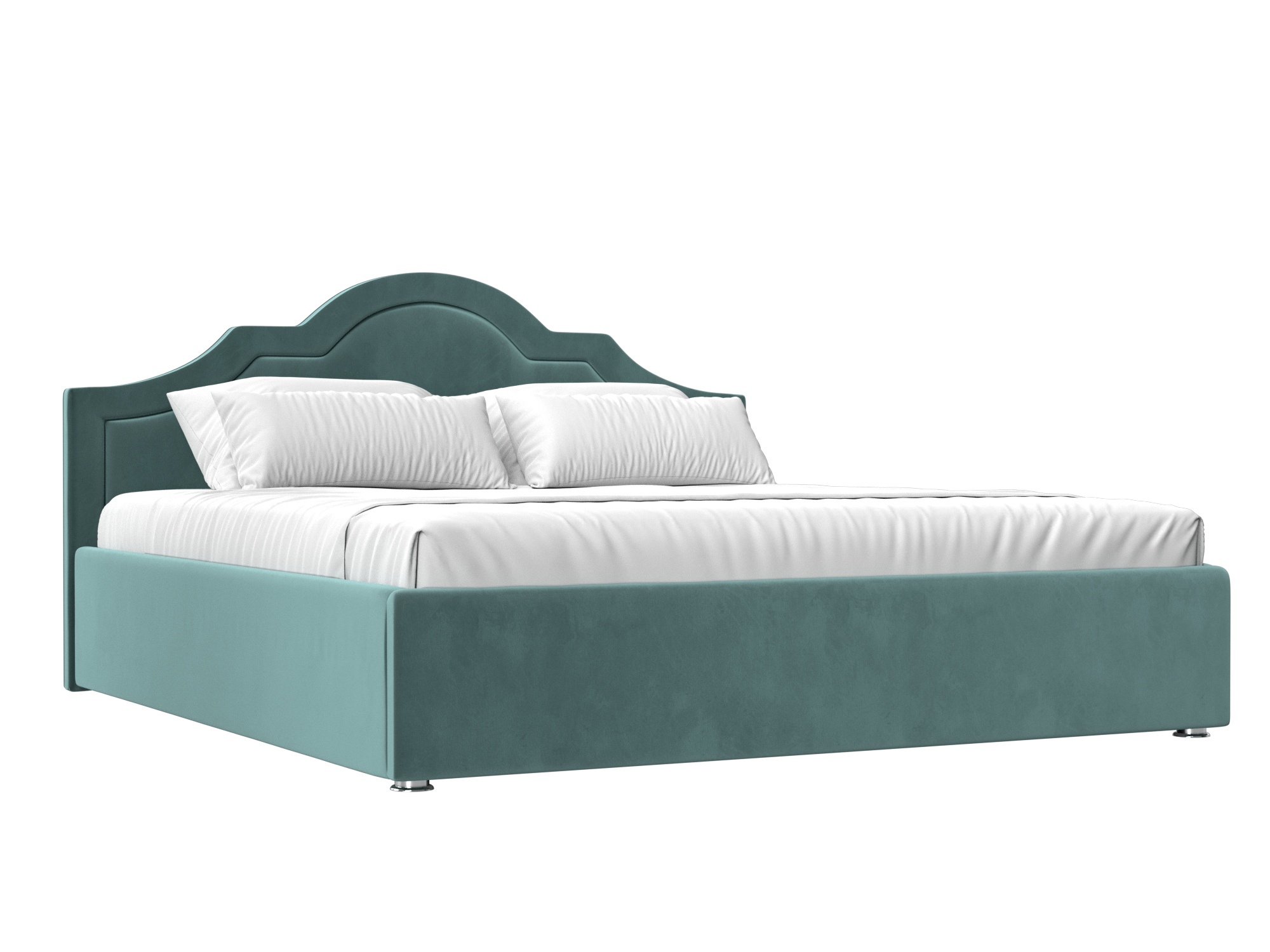 Кровать Афина (160х200) Бирюзовый, ЛДСП кровать афина 160 зеленый велюр