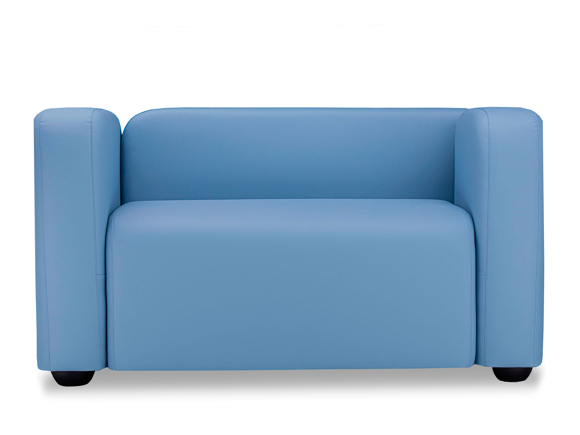 двухместный диван квадрато стандарт orion mist Диван Квадрато 2-х местный MebelVia Голубой, Искусственная кожа, МДФ