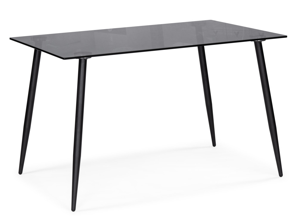 Smoke 120х80х75 clear gray / black Стол стеклянный Черный, Окрашенный металл levon 200x100x75 black стол стеклянный серый металл