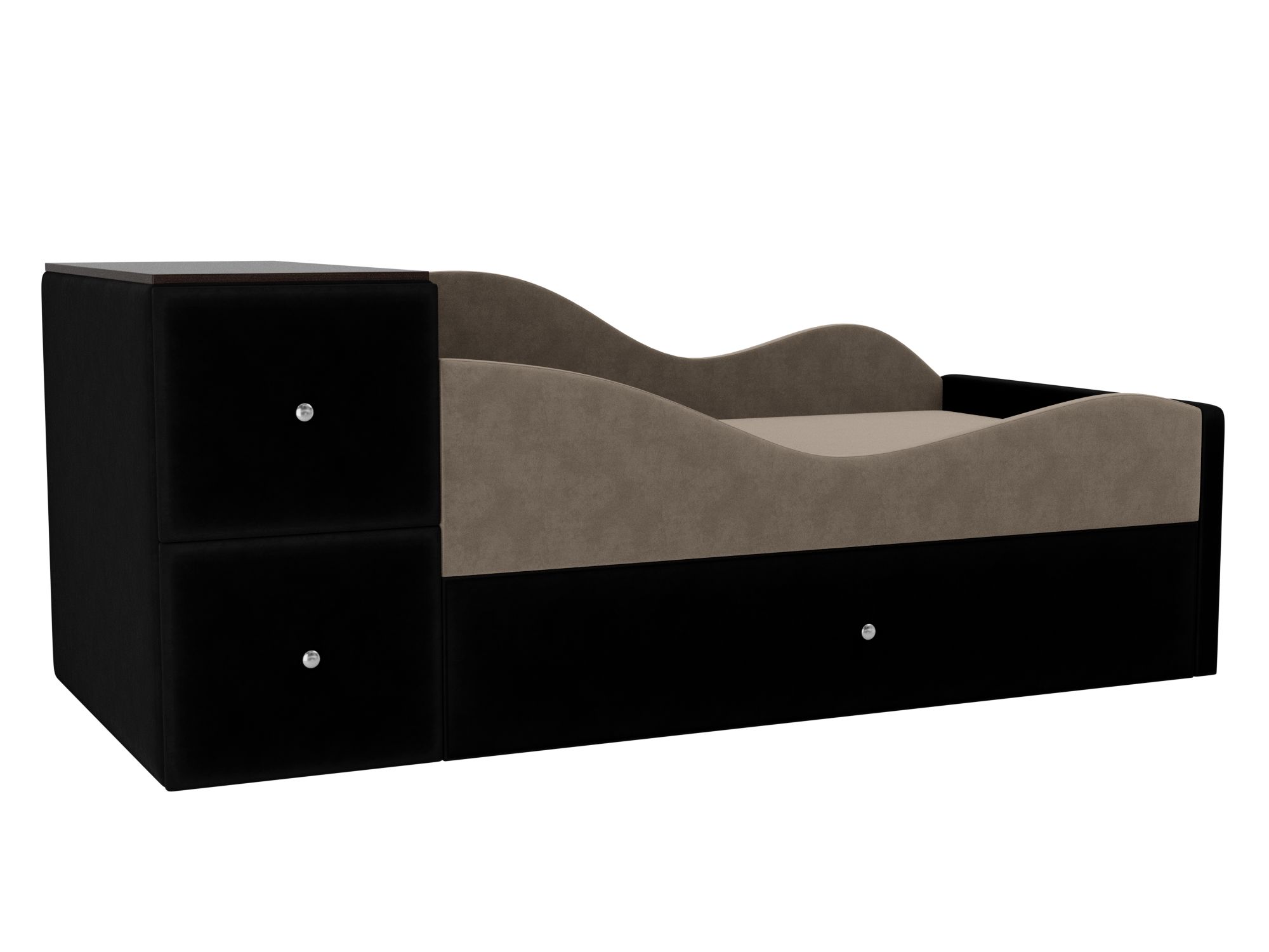 детская кровать дельта правый угол бежевый серый лдсп Детская кровать Дельта Правый угол Бежевый, Черный, ЛДСП