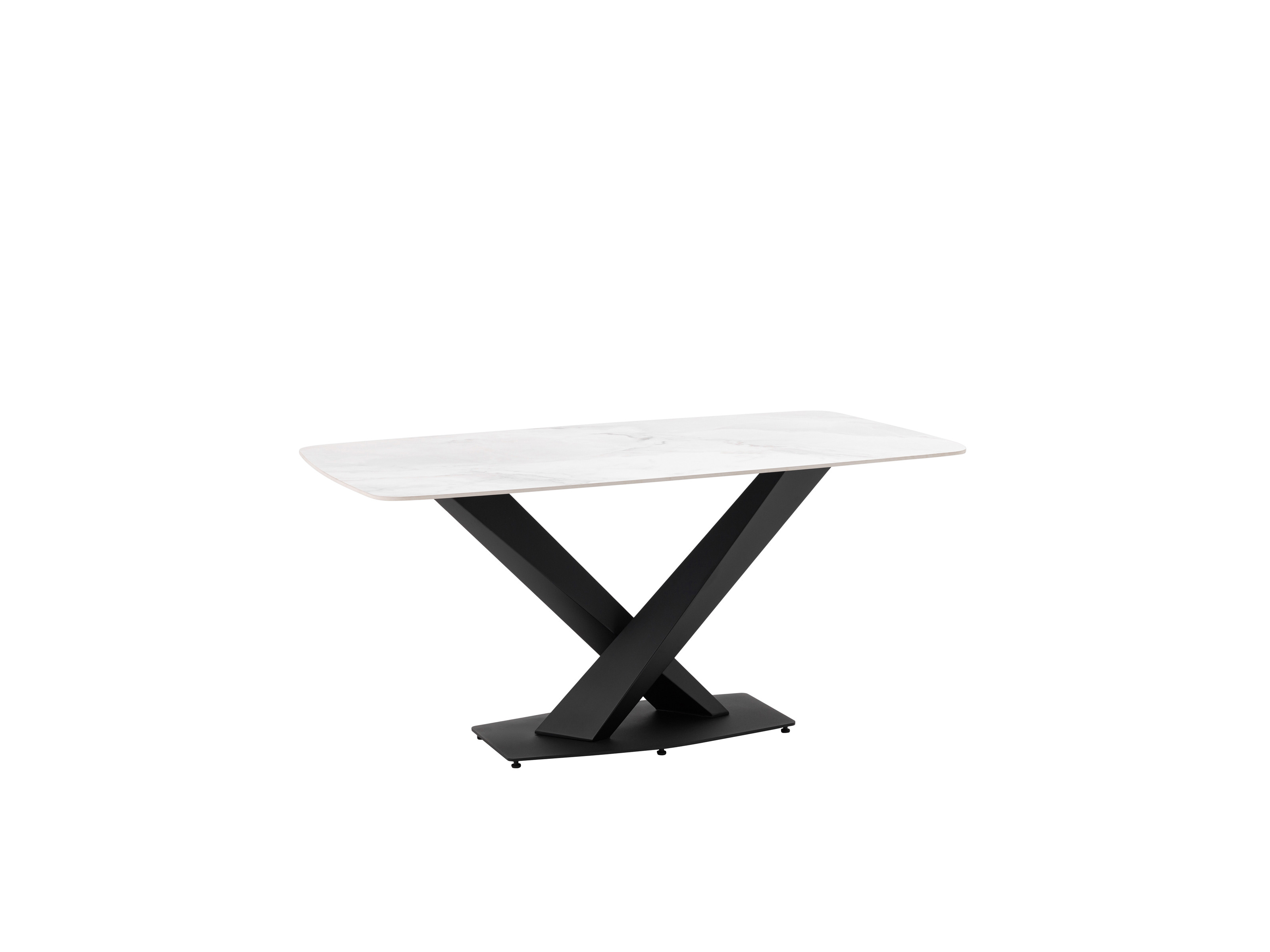 Стол обеденный STOOL GROUP Belle 160х90 белый мрамор Черный, МДФ