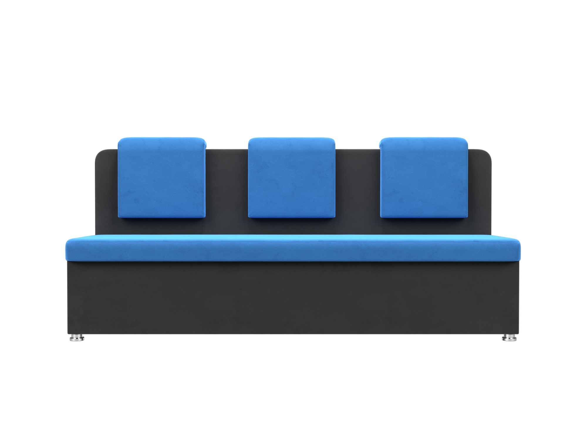 Кухонный прямой диван Маккон 3-х местный Синий, Серый, ЛДСП