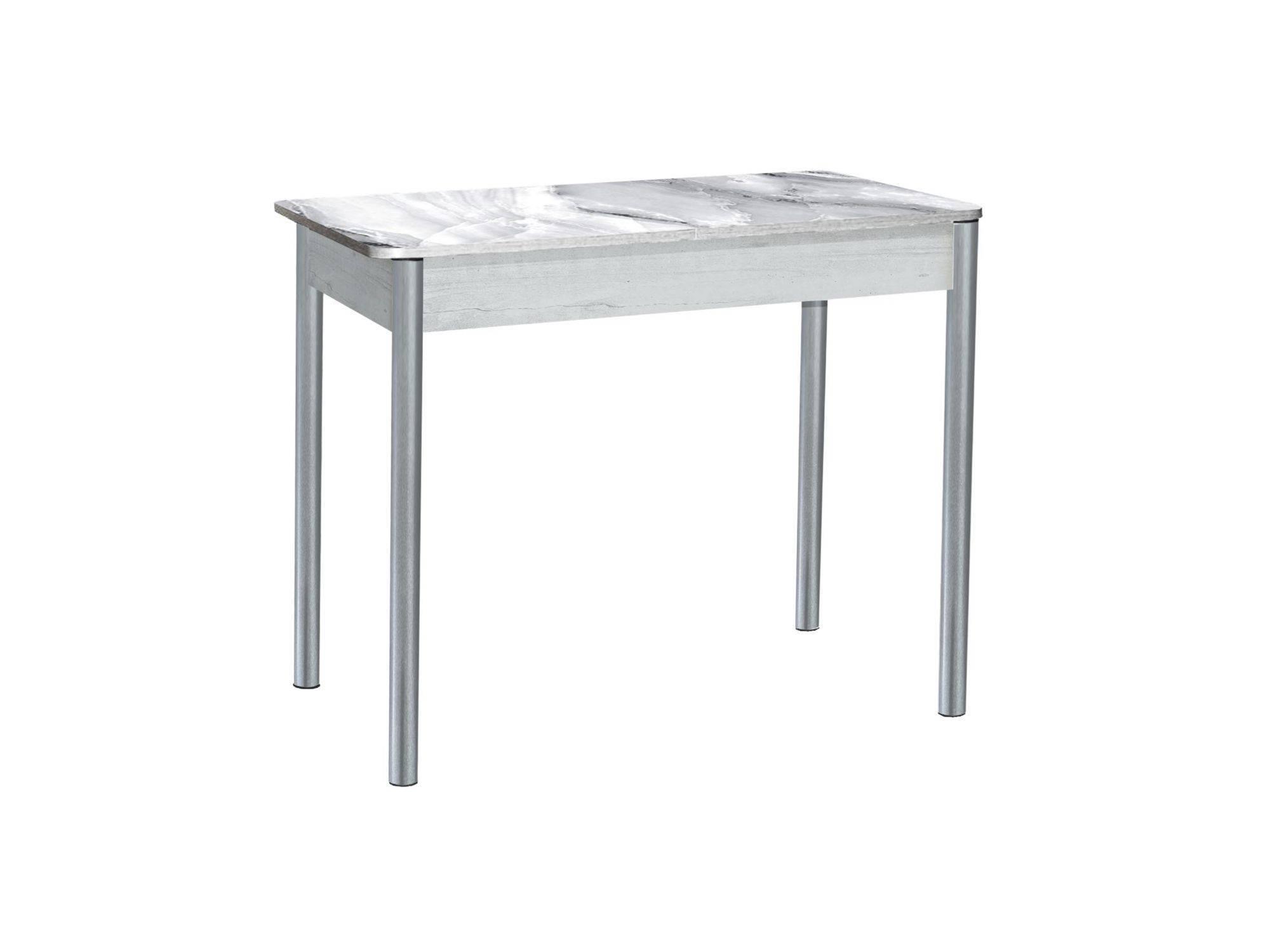 Стол обеденный раздвижной Нью йорк фотопечать / бетон белый Белый мрамор / опора круглая серебристый металлик стол обеденный раздвижной нью йорк бетон пайн темный опора круглая серебристый металлик серый лдсп