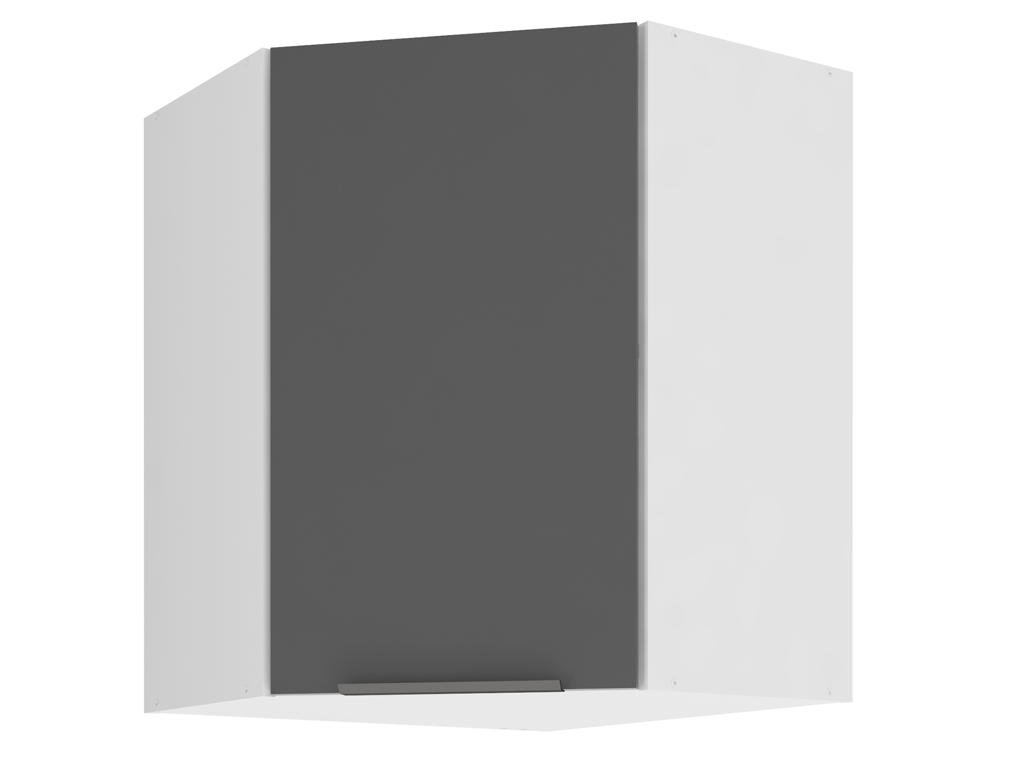 Шкаф навесной угловой 60 х 72 см Калипсо Черный графит, Черный, Белый, ЛДСП