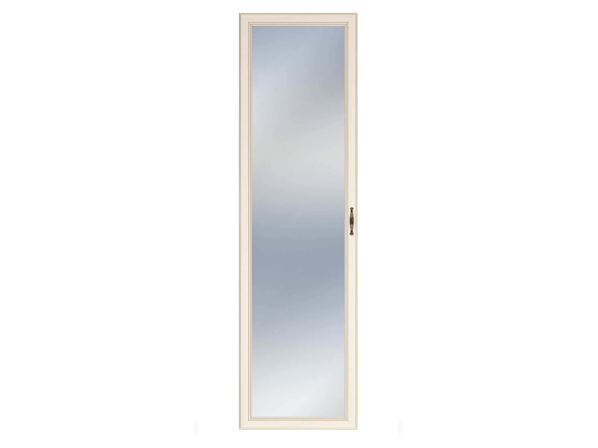 Фасад двери с зеркалом Сиена бодега белый (патина «золото»), Белый, МДФ, ЛДСП