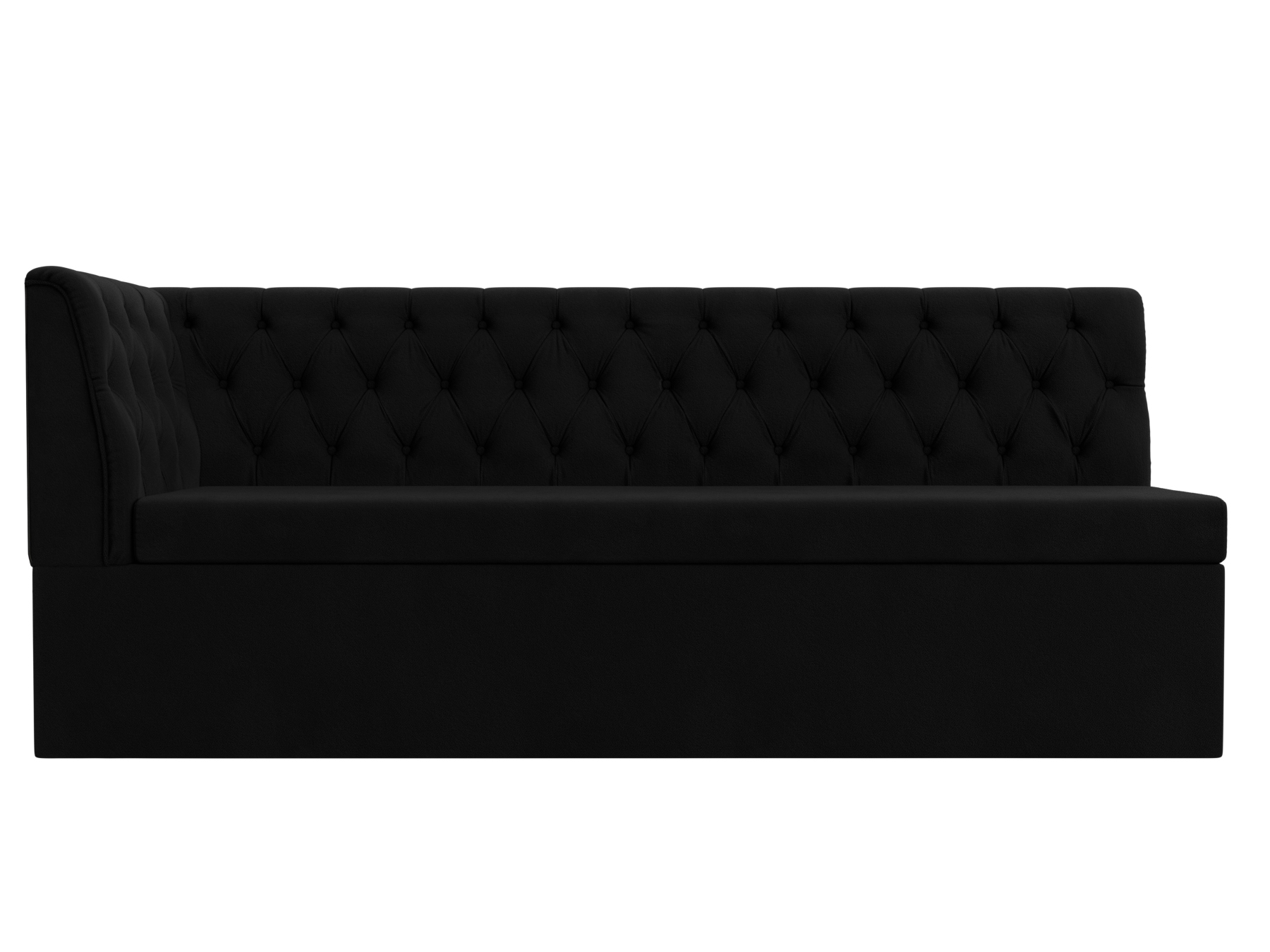 Кухонный диван Маркиз Левый Черный, ЛДСП кухонный диван маркиз правый mebelvia черный микровельвет лдсп
