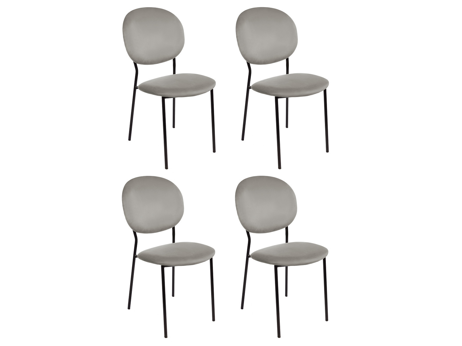Комплект стульев Монро, темно-серый Серый комплект стульев монро темно бежевый бежевый металл