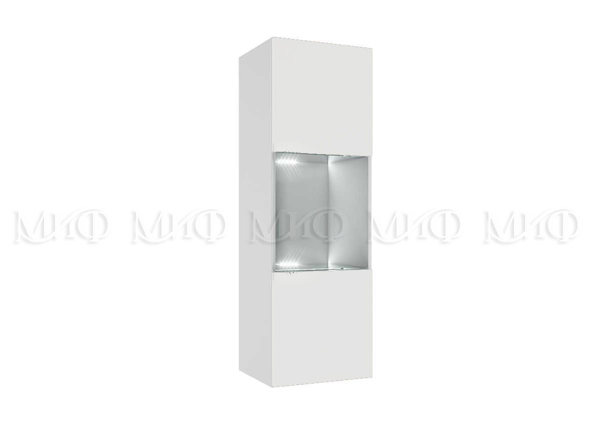 Флорис ШК-007 Шкаф-витрина однодверный, белый МДФ, ЛДСП витрина низкая фасад стекло мэрдэс той втн фс шк шамони карамель