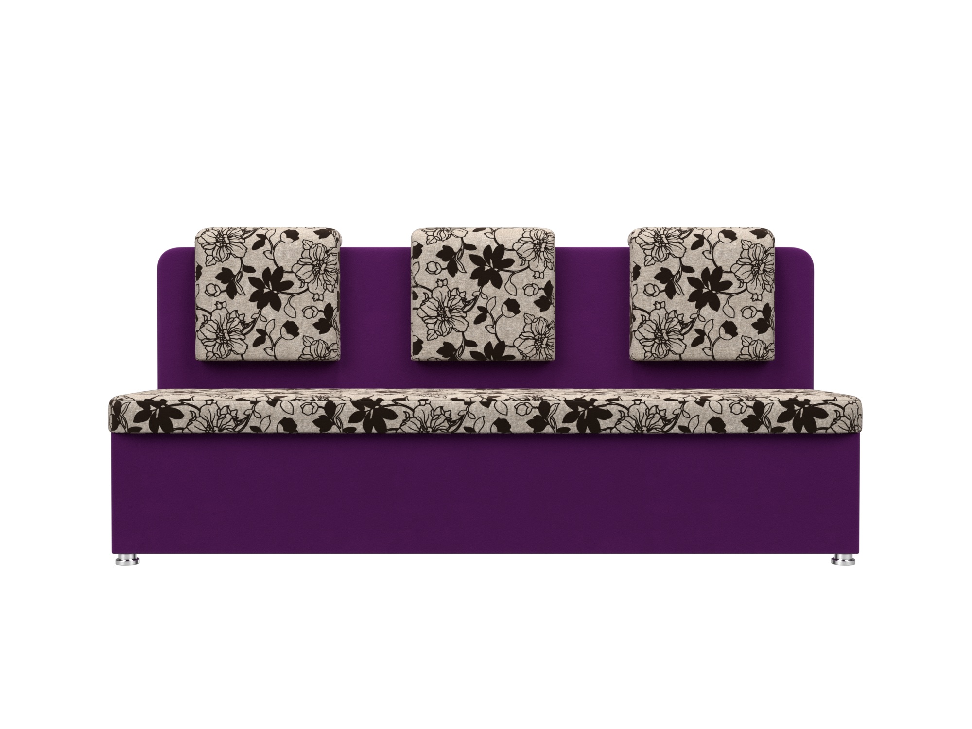 Кухонный прямой диван Маккон 3-х местный Фиолетовый, ЛДСП кухонный прямой диван артмебель брайтон 2 х местный микровельвет фиолетовый