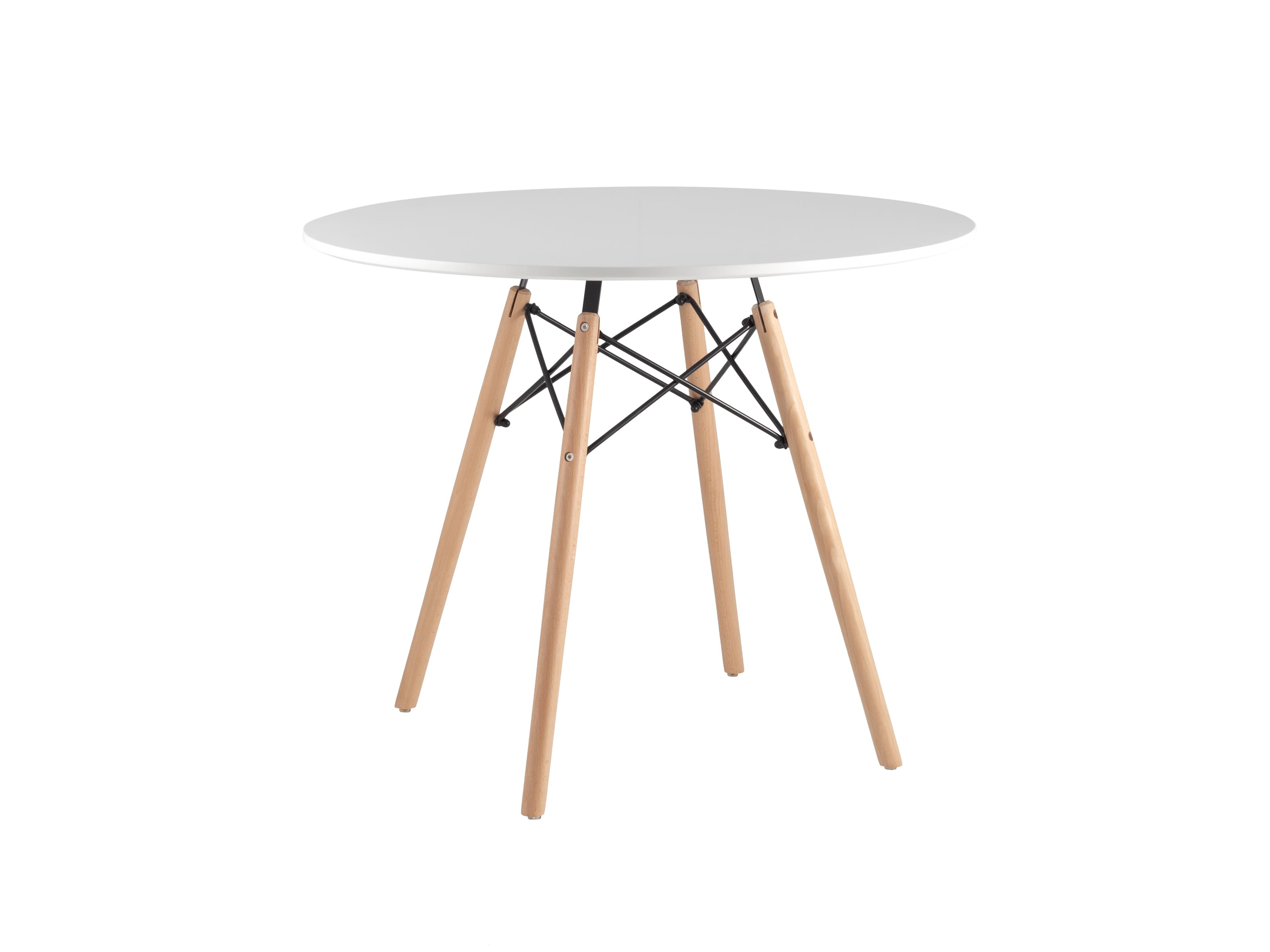 Стол Stool Group DSW D90 Белый  Белый, Массив бука