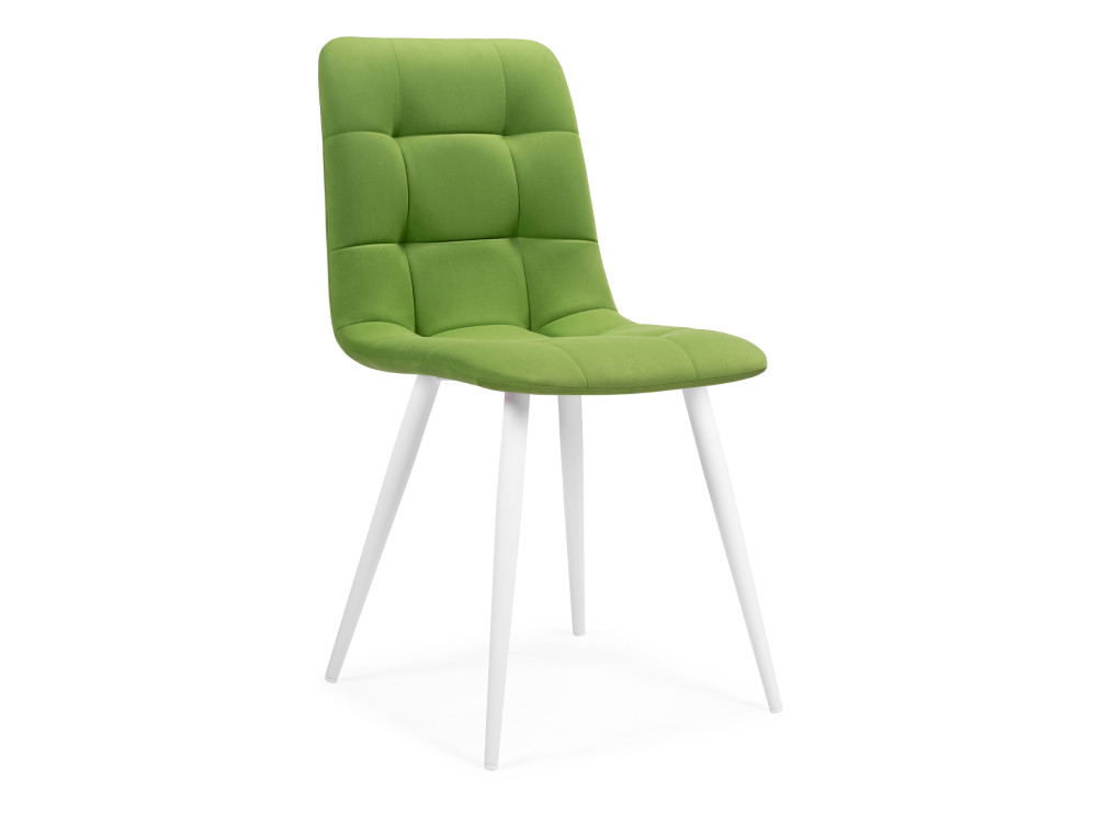 Чилли велюр светло-зеленый / белый Стул Белый, Металл чилли велюр зеленый белый стул белый металл