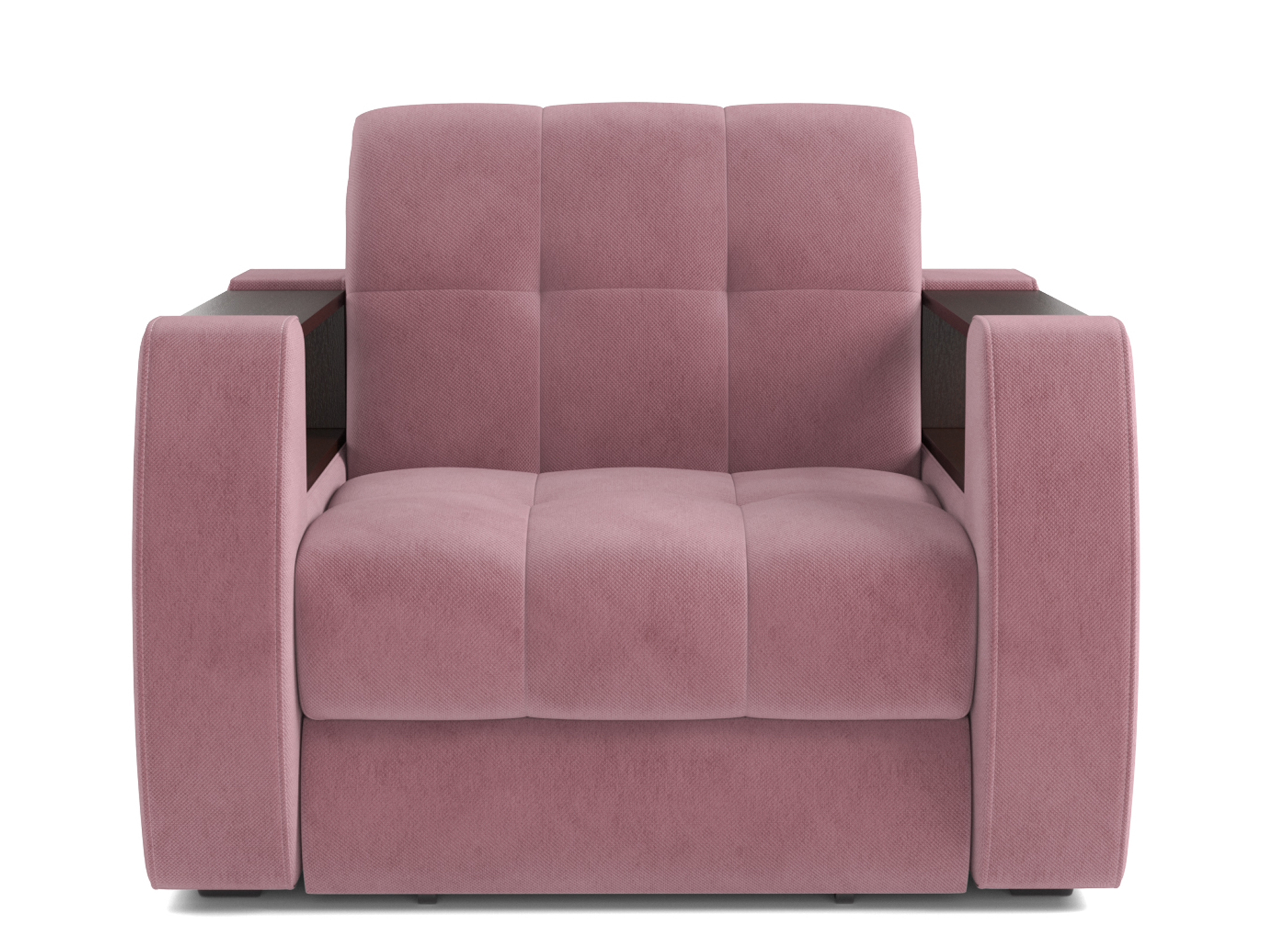 Кресло-кровать Барон №3 MebelVia Розовый, Велюр, ДСП, Металл, Массив сосны
