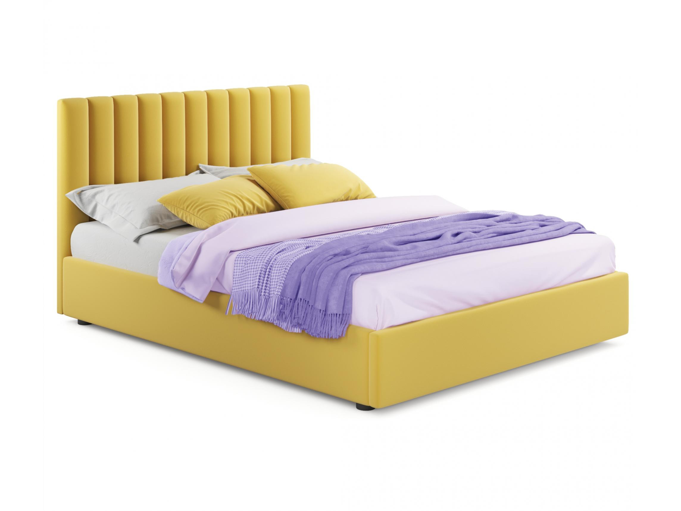 Мягкая кровать Olivia 1800 желтая с подъемным механизмом желтый, Желтый, Велюр, ДСП мягкая кровать с тумбами olivia 1600 желтая с подъемным механизмом желтый желтый велюр дсп