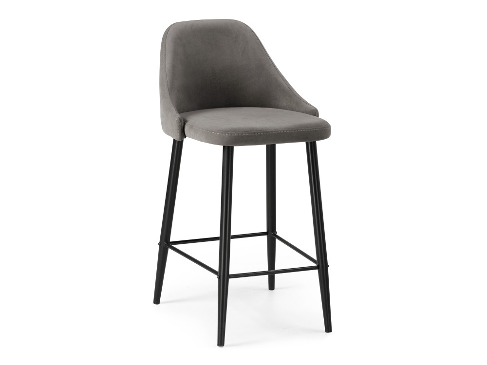 Джама темно-серый / черный матовый Барный стул Черный, Окрашенный металл амизуре бежевый черный матовый барный стул черный окрашенный металл