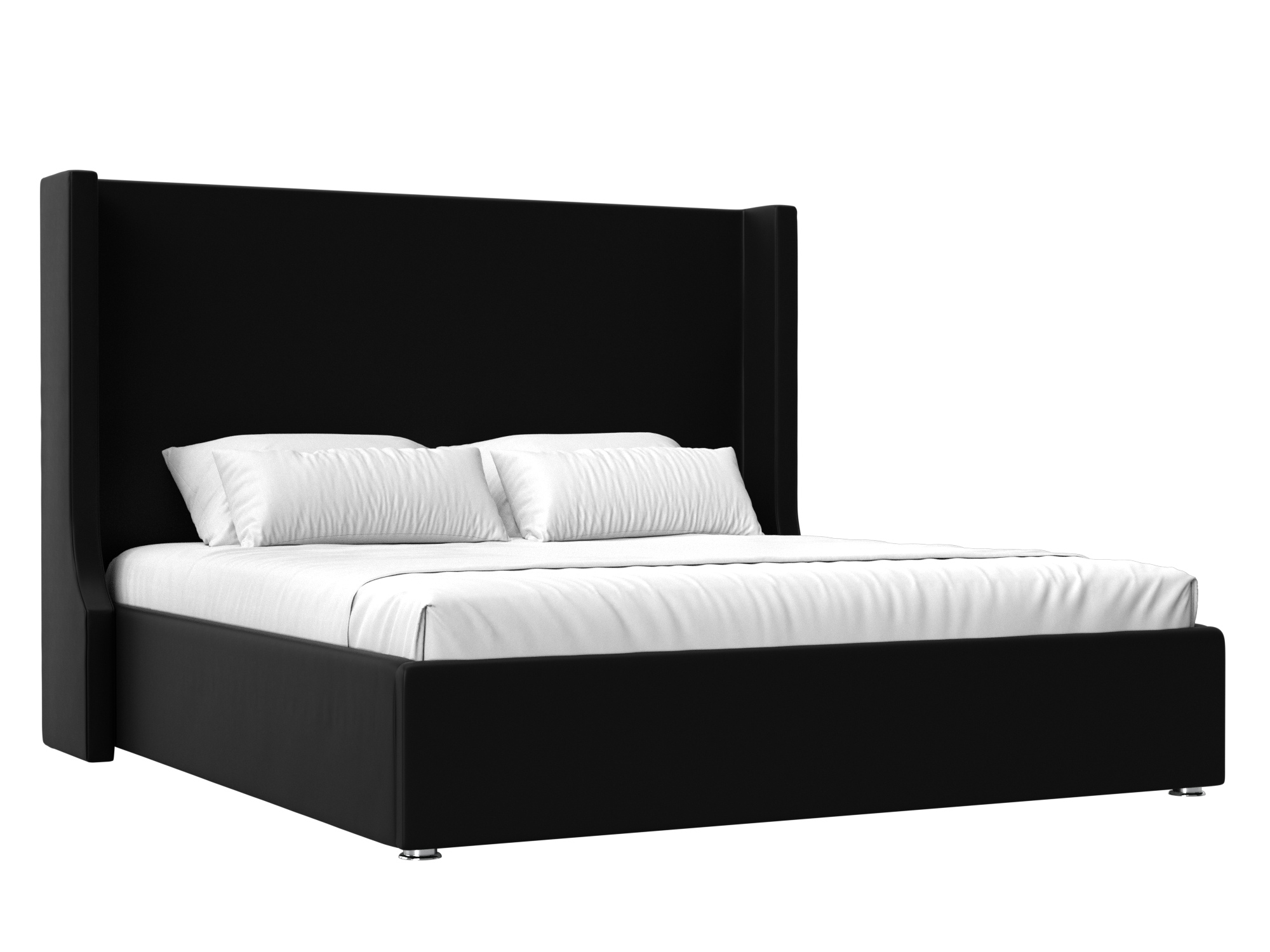 Кровать Ларго (160x200) Черный, ЛДСП