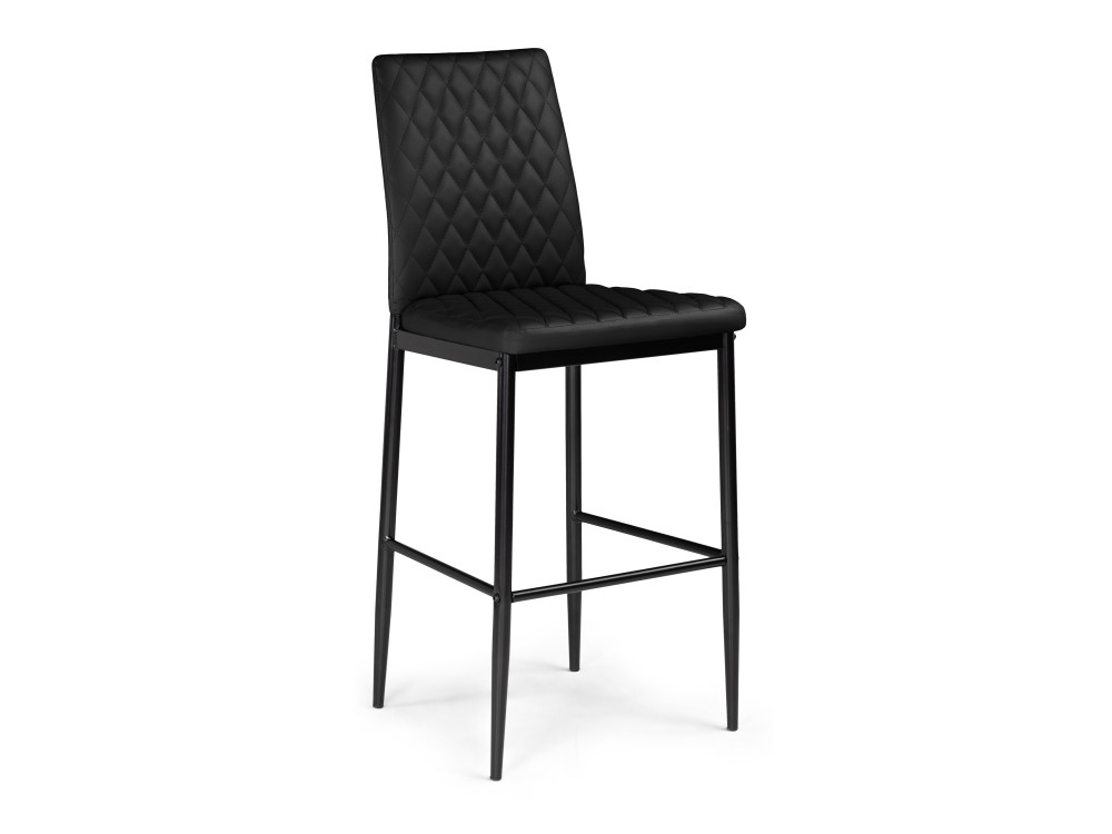 Teon черный / черный Барный стул Черный, Окрашенный металл teon черный хром барный стул серый хромированный металл