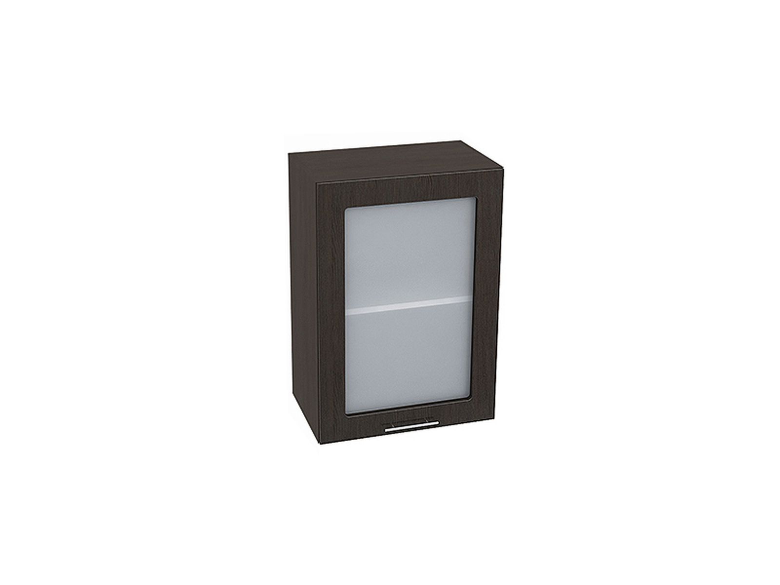 Шкаф навесной со стеклом 500 Валерия М Венге, Коричневый темный, МДФ, Стекло, ЛДСП 