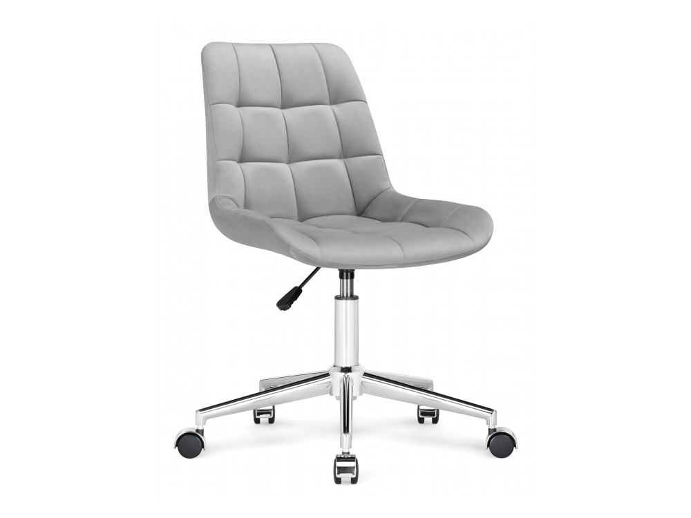 Честер светло-серый / хром Офисное кресло Серый, Металл офисное кресло chairman home 115 mebelvia коралловый велюр металл