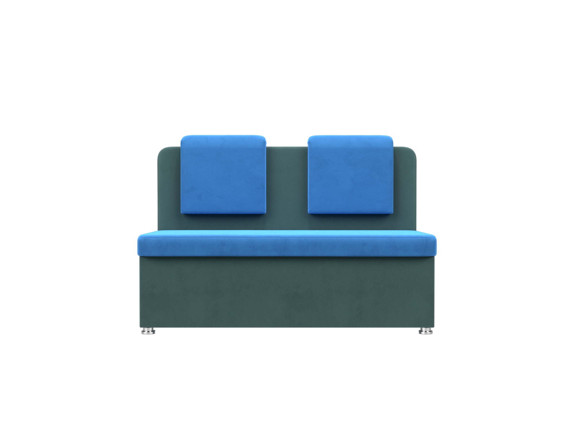 Кухонный прямой диван Маккон 2-х местный Синий, Бирюзовый, ЛДСП прямой диван дрезден mebelvia голубой бирюзовый велюр лдсп